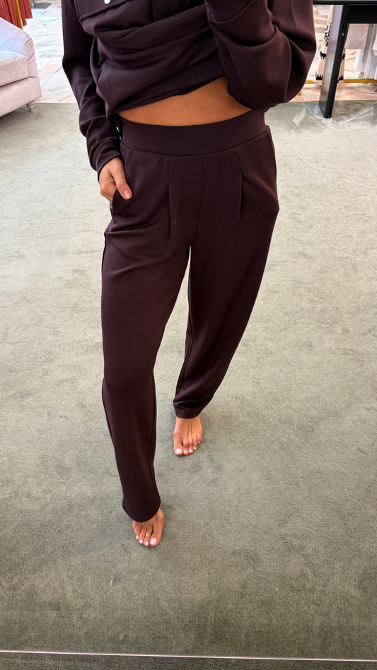 Pantaloni tuta vinaccia in modal sy