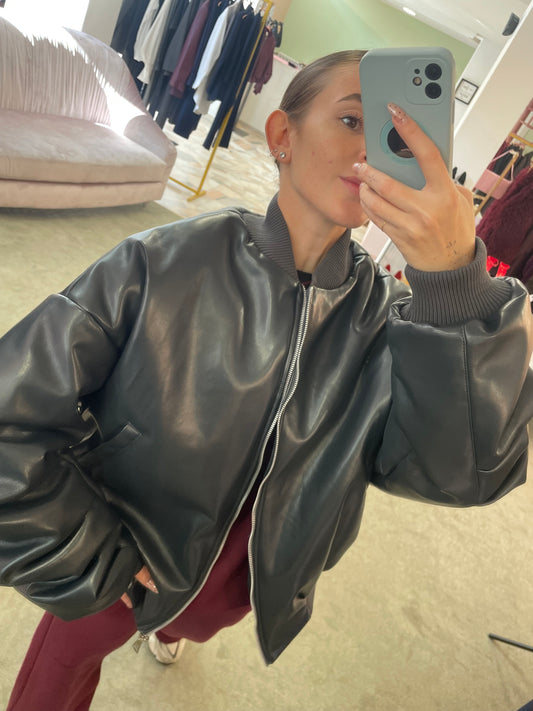 Bomber over grigio ecopelle ks
