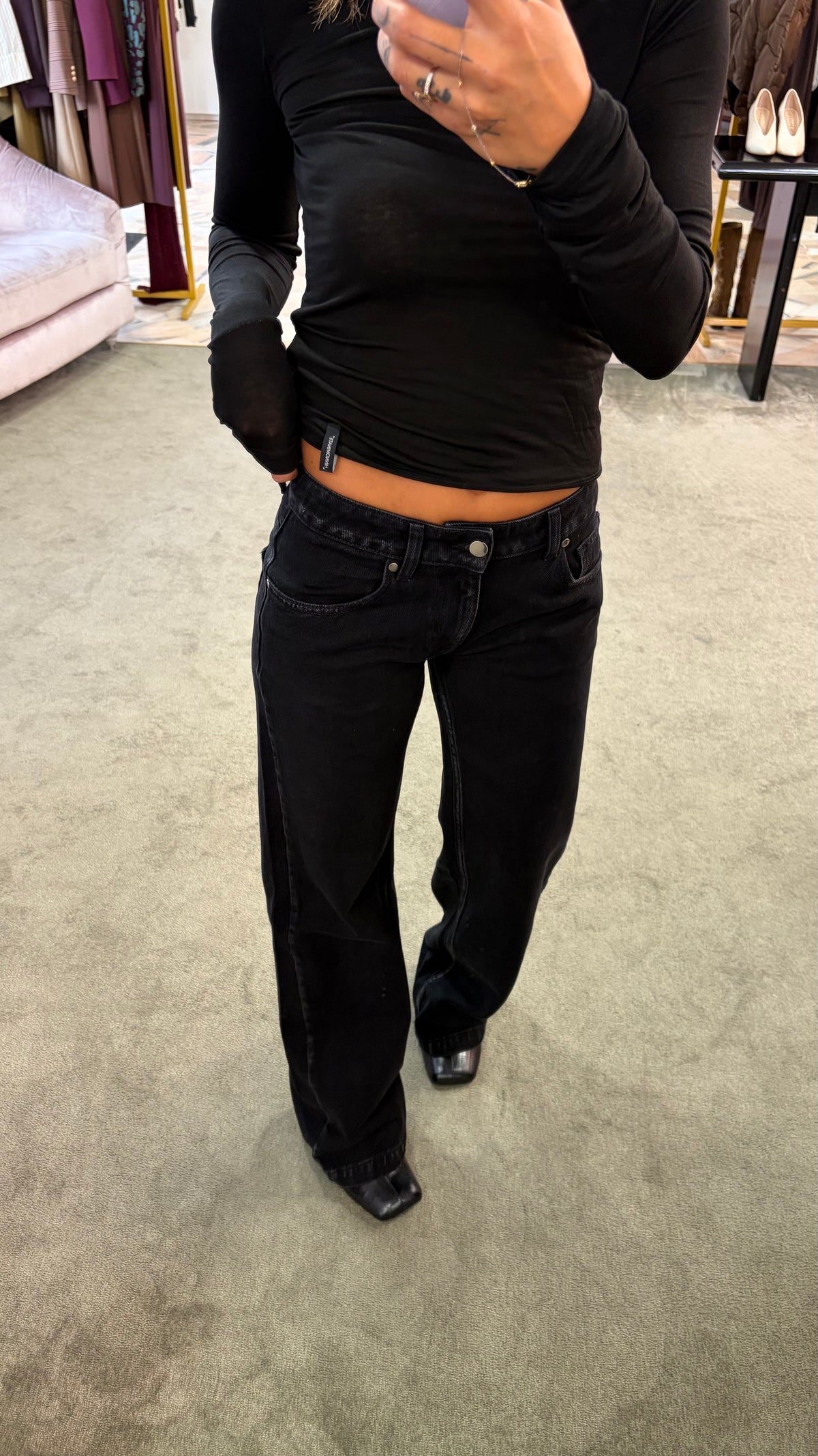 Jeans chechu nero straight vita bassa Hinnominate