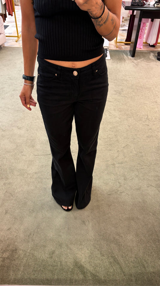 Jeans a zampa nero elasticizzato fr pe26