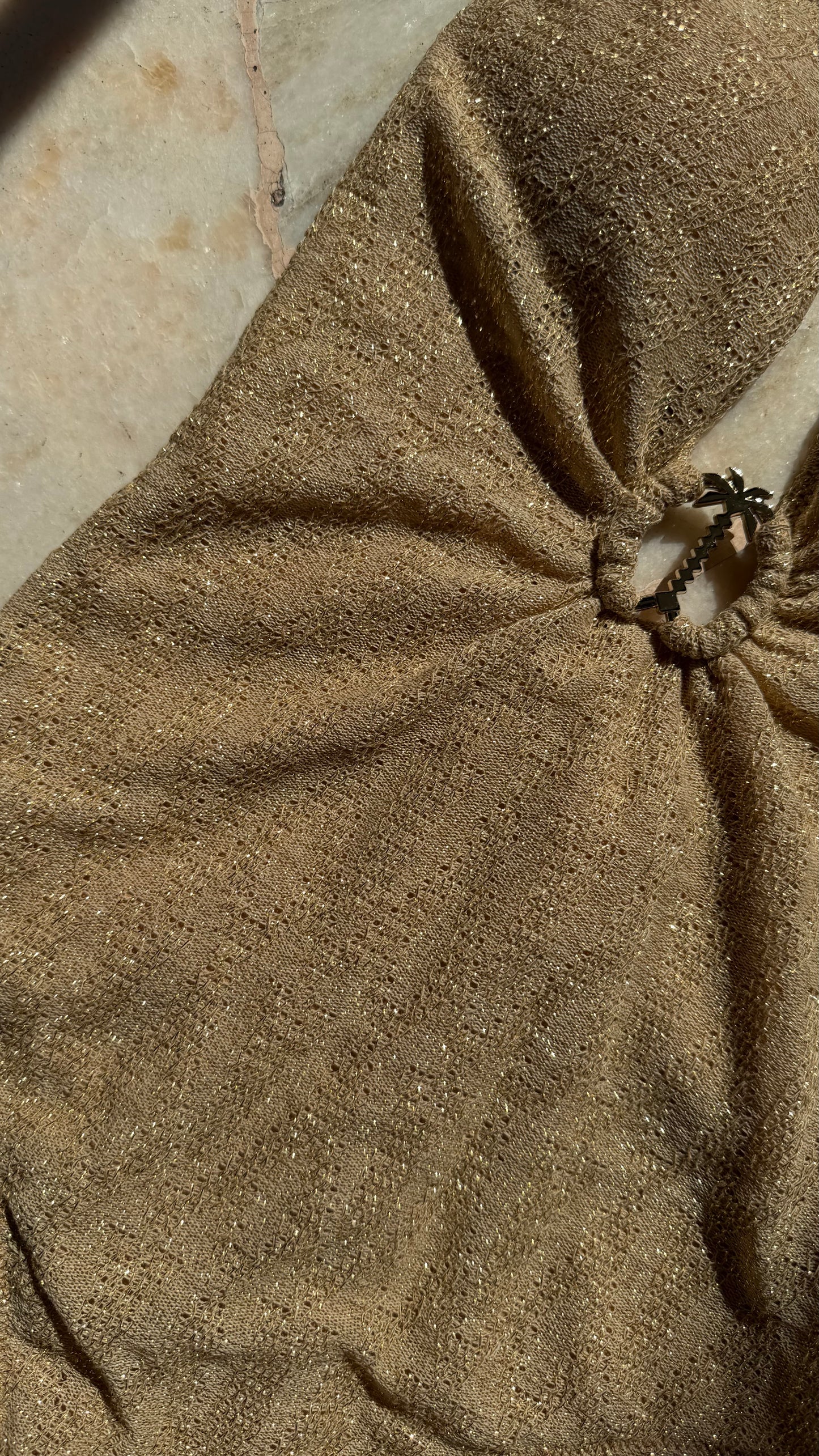 Costume intero oro in maglia Cotazur
