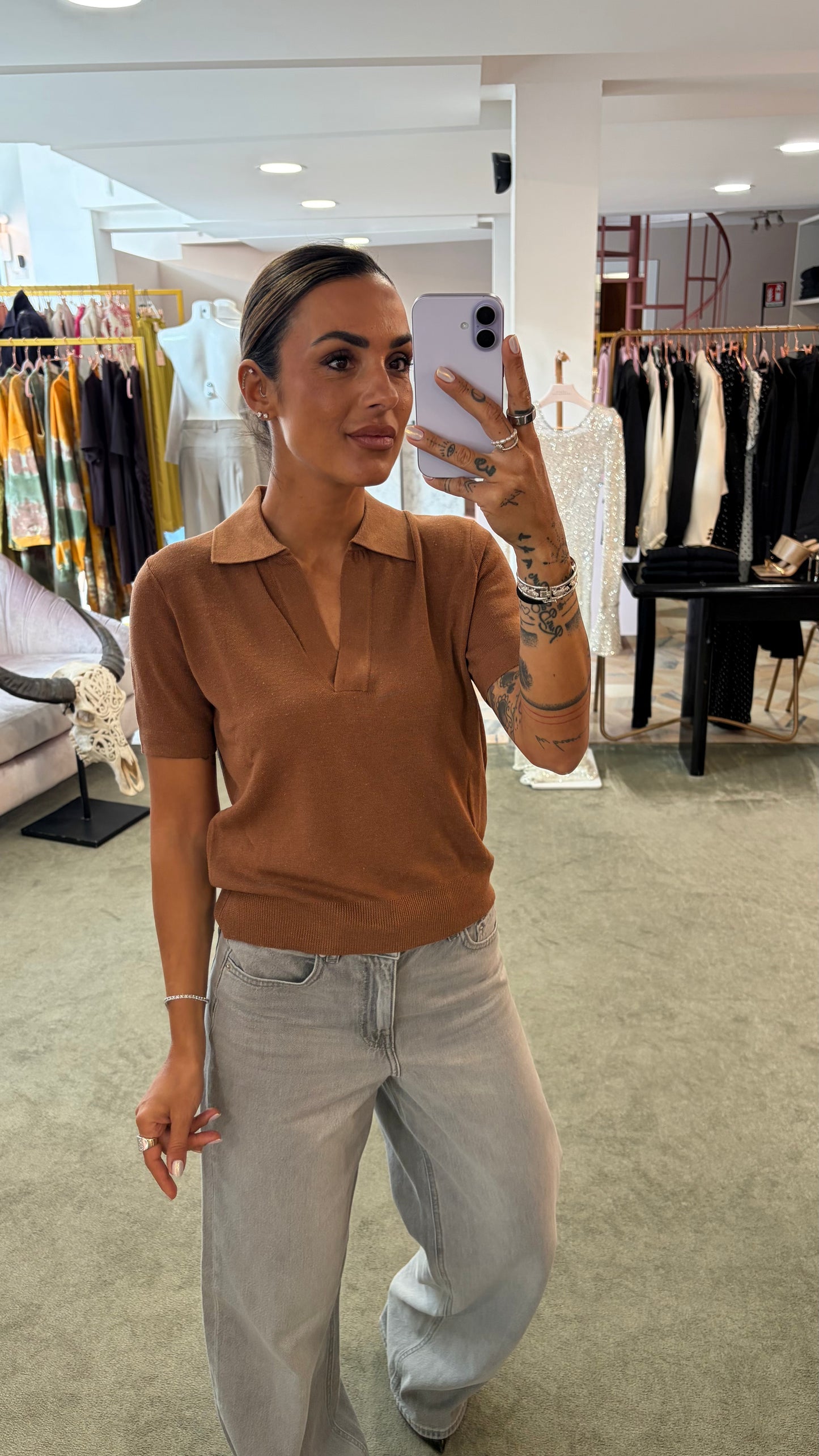 Polo tabacco manica corta glp