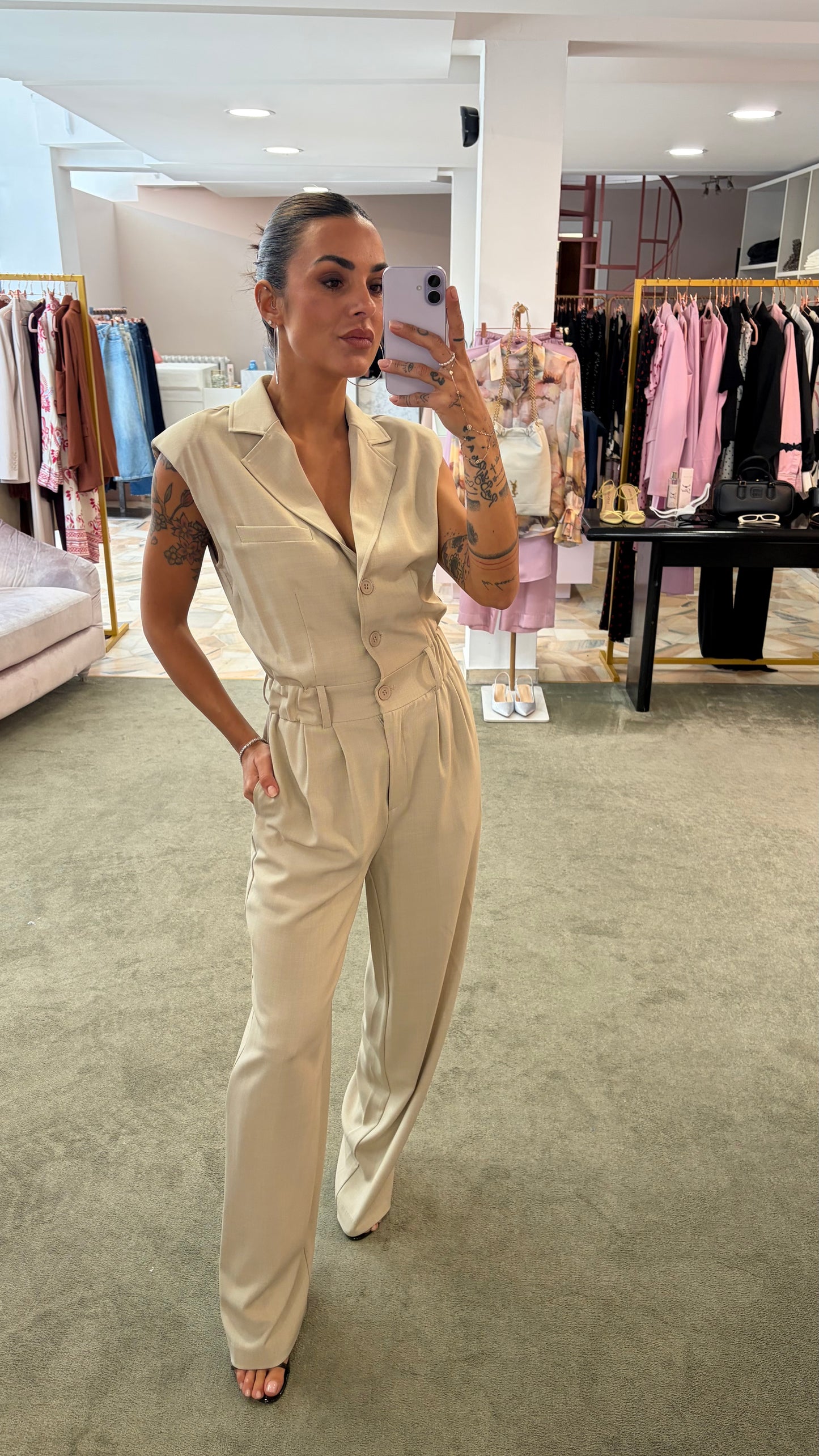 Jumpsuit ecru smanicata fr