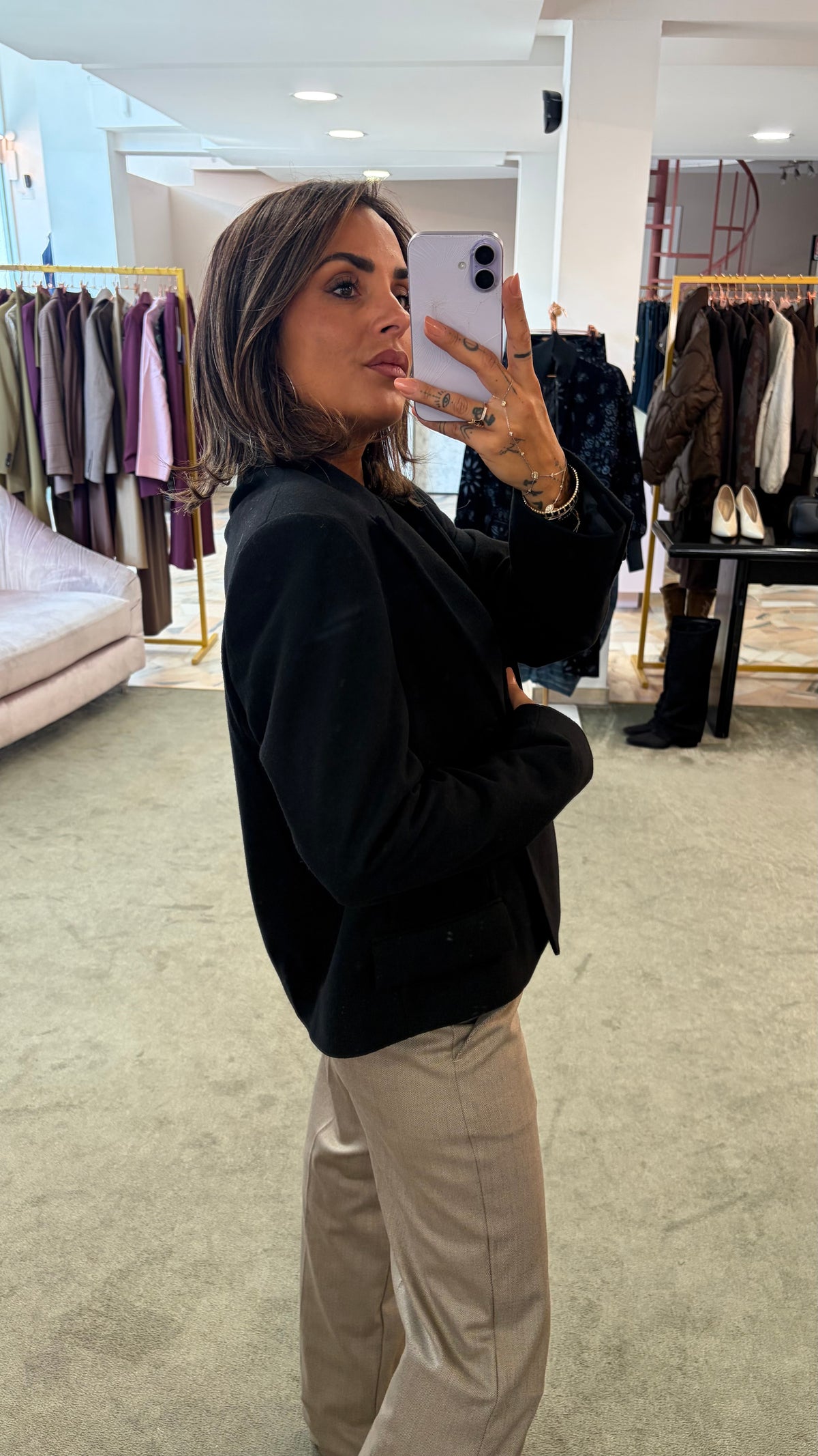 Giacca cappotto nero corto Marsem