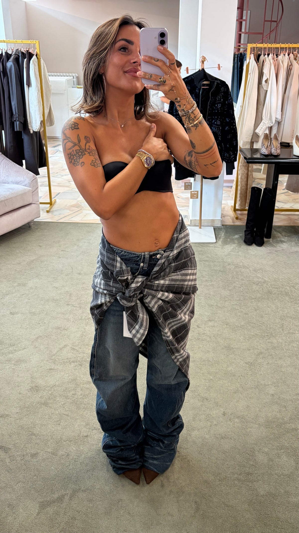 Sciarpa check grigia Icon Denim