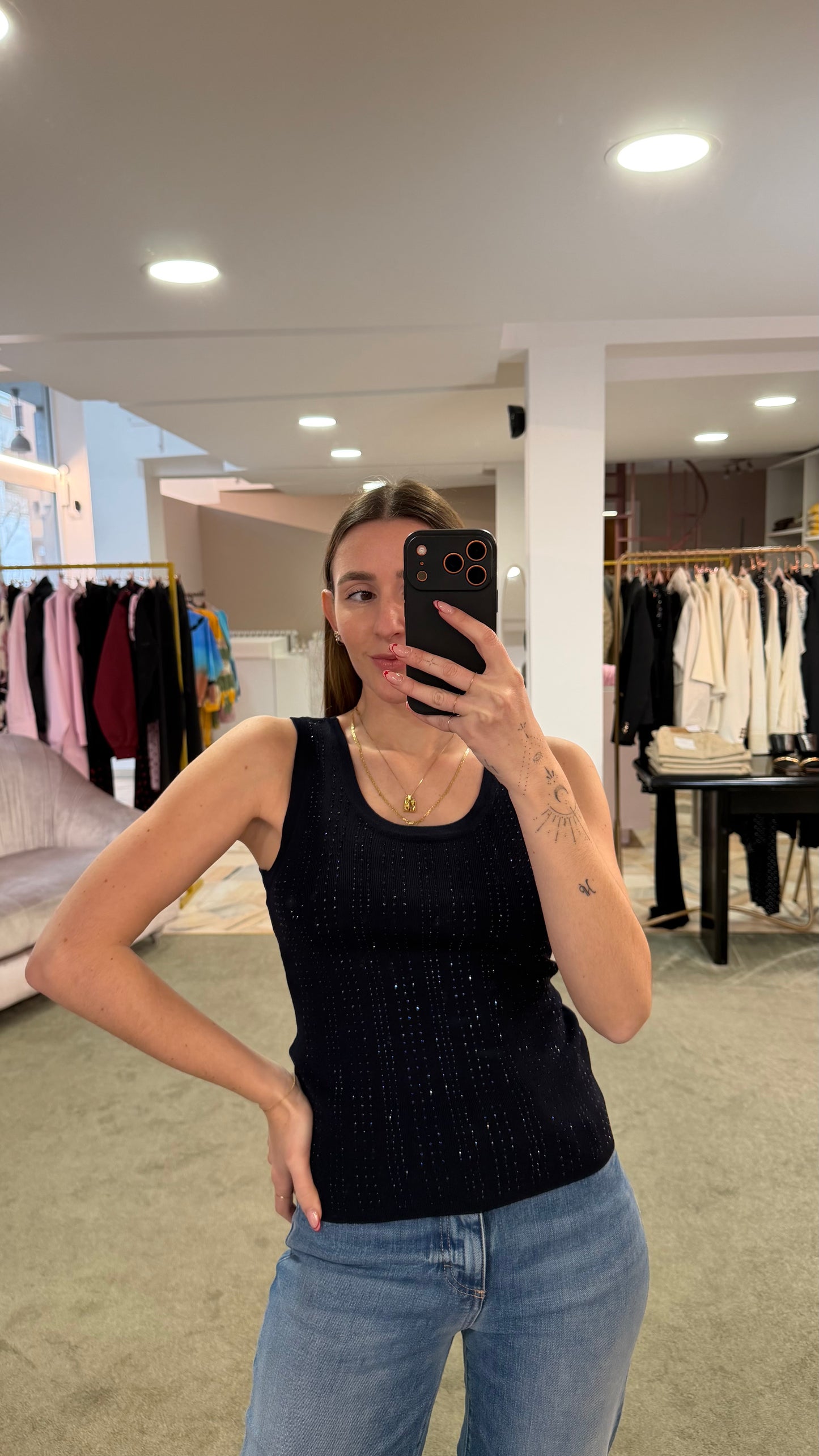 Canotta blu notte crystal fr