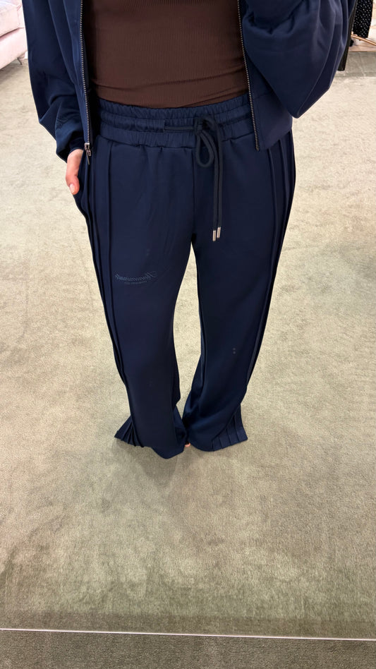Joggers blu scuro con spacchi laterali sul fondo Hinnominate