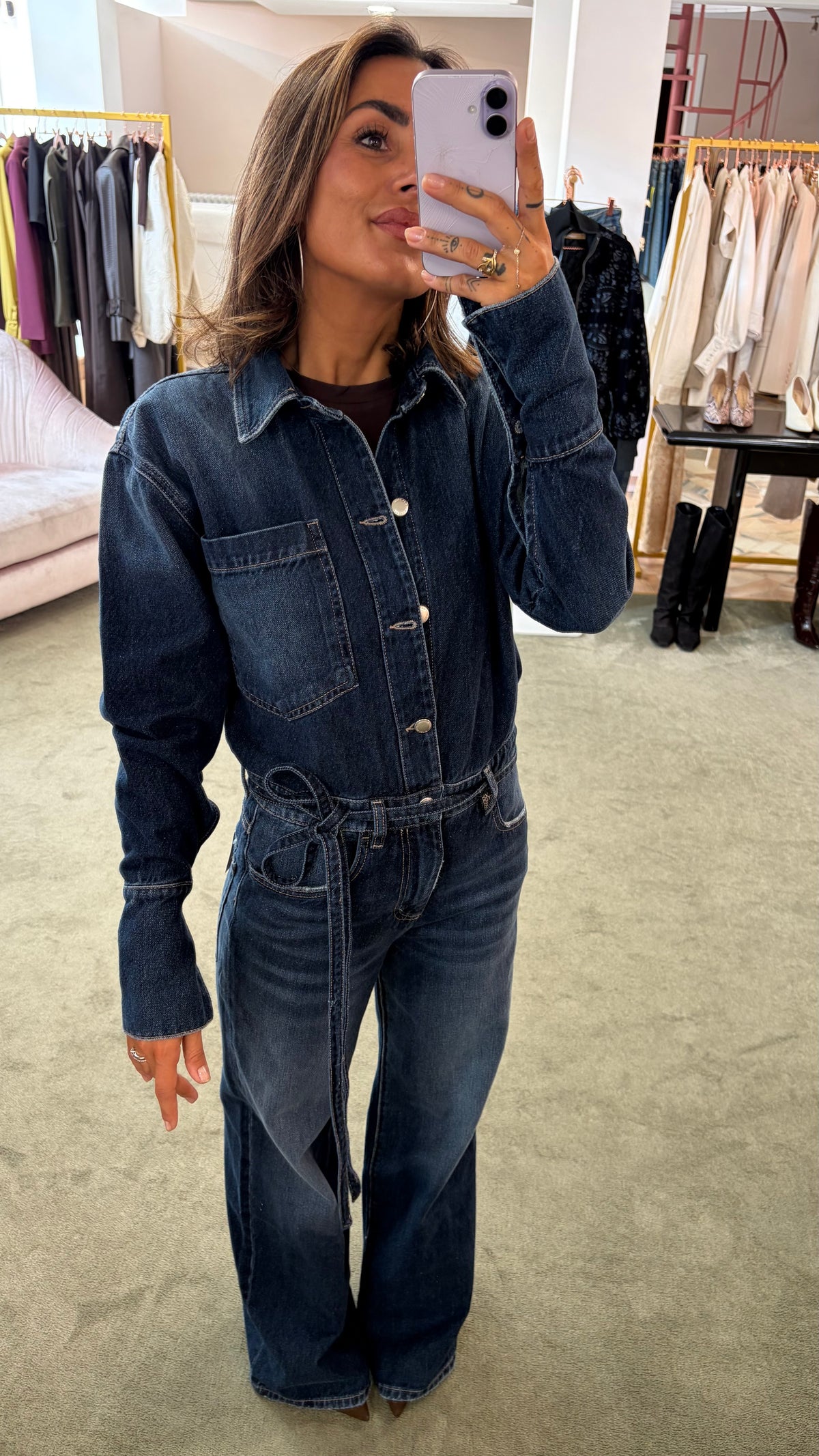 Jumpsuit anya blu scuro Icon Denim