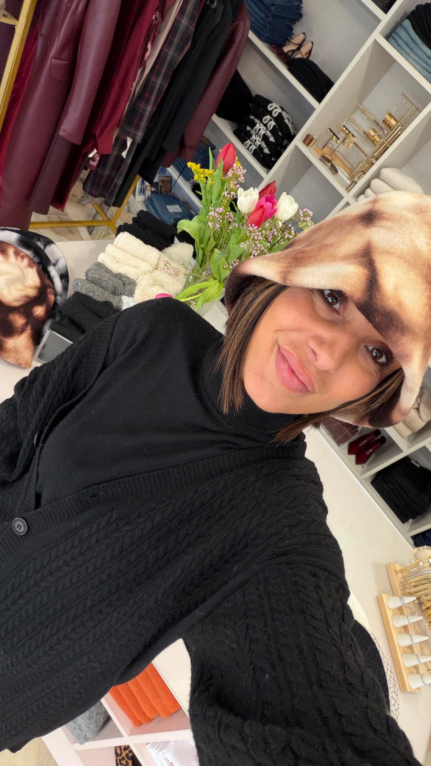 Cappello cloche marrone tie-dye