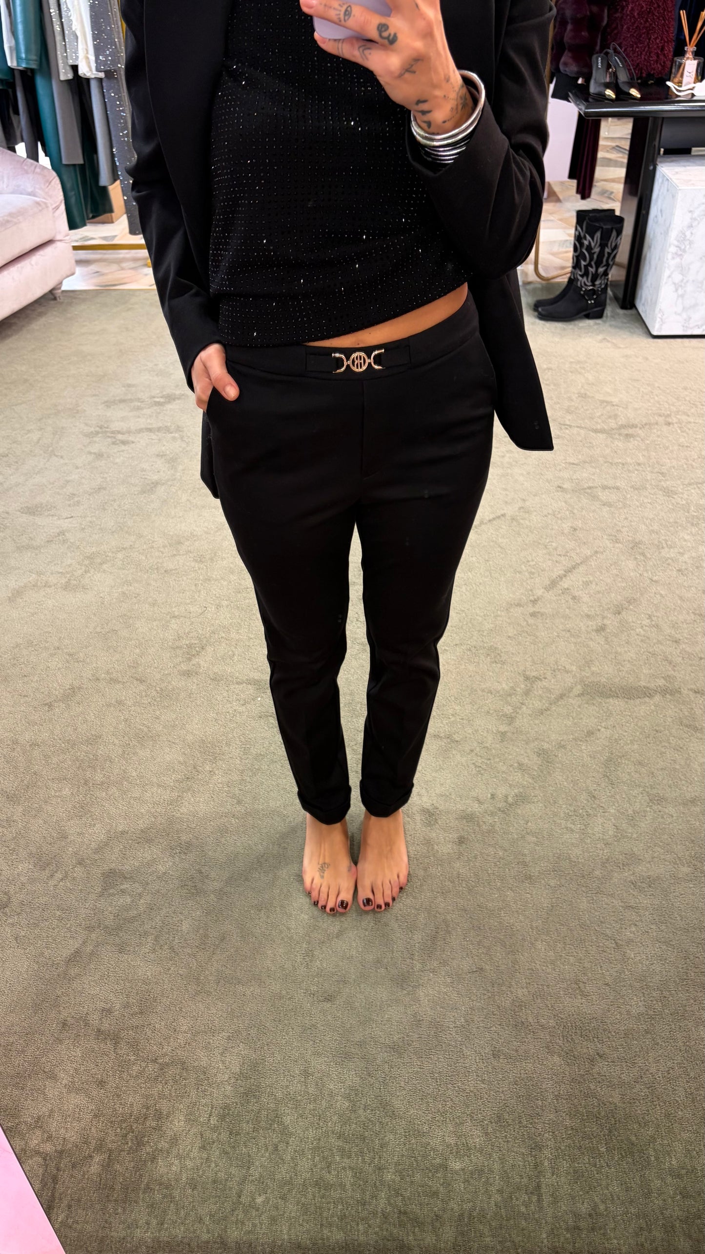 Pantaloni neri a sigaretta punto milano fr