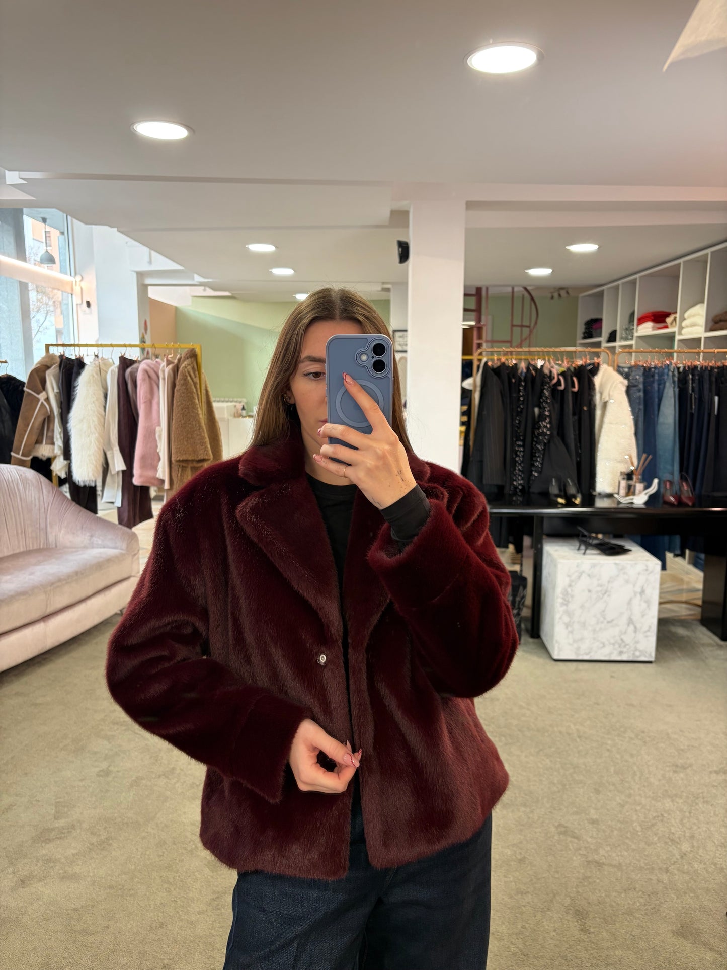 Pelliccia eco bordeaux ay