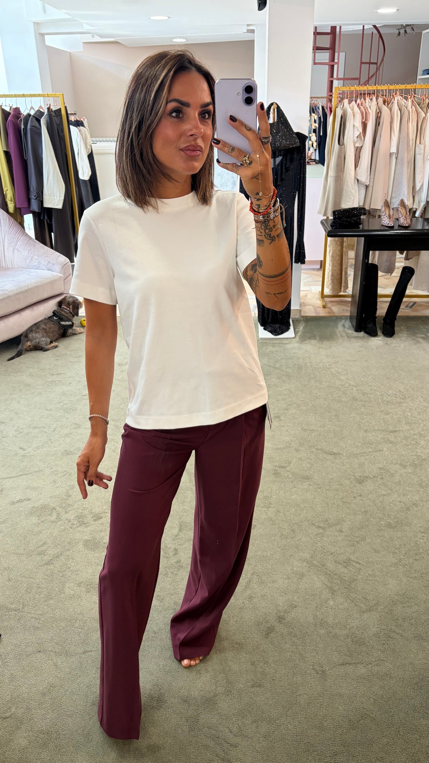 T-shirt regular manica corta naima bianca aw