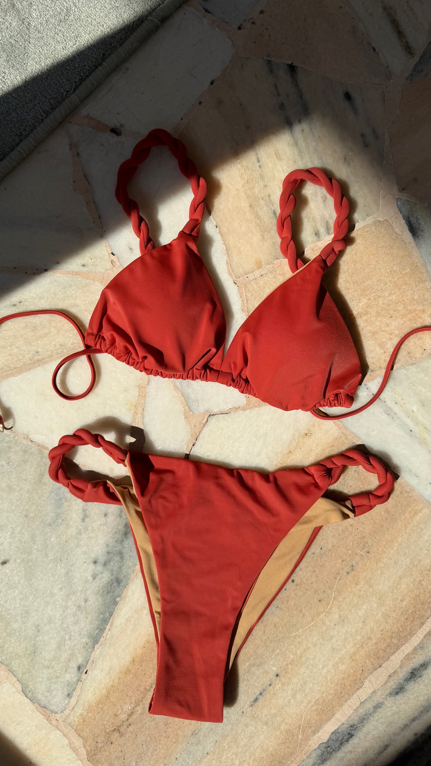 Bikini triangolo ruggine torchon Cotazur