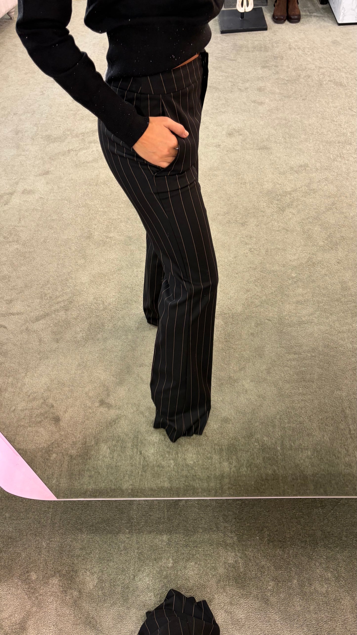 Pantaloni neri gessatI MAR DE MARGARITAS