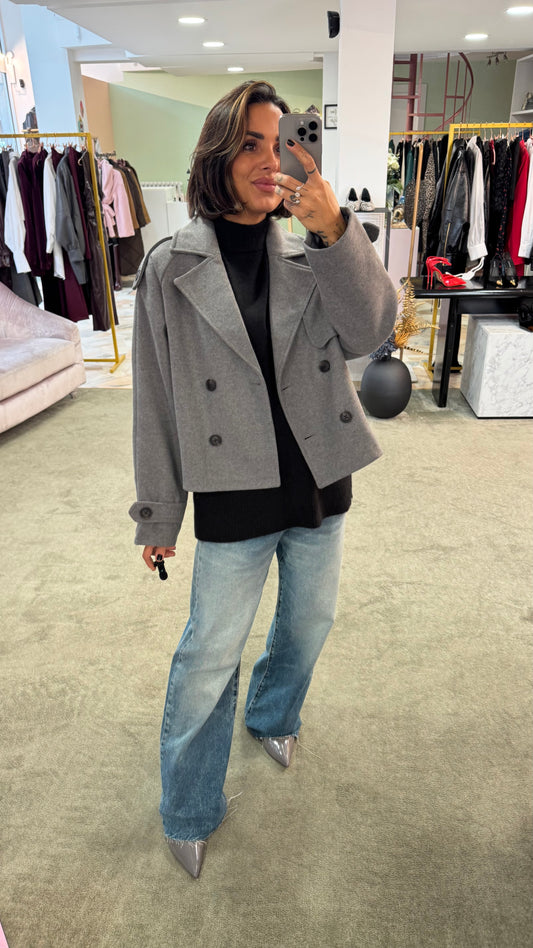 Cappotto caban grigio corto jx