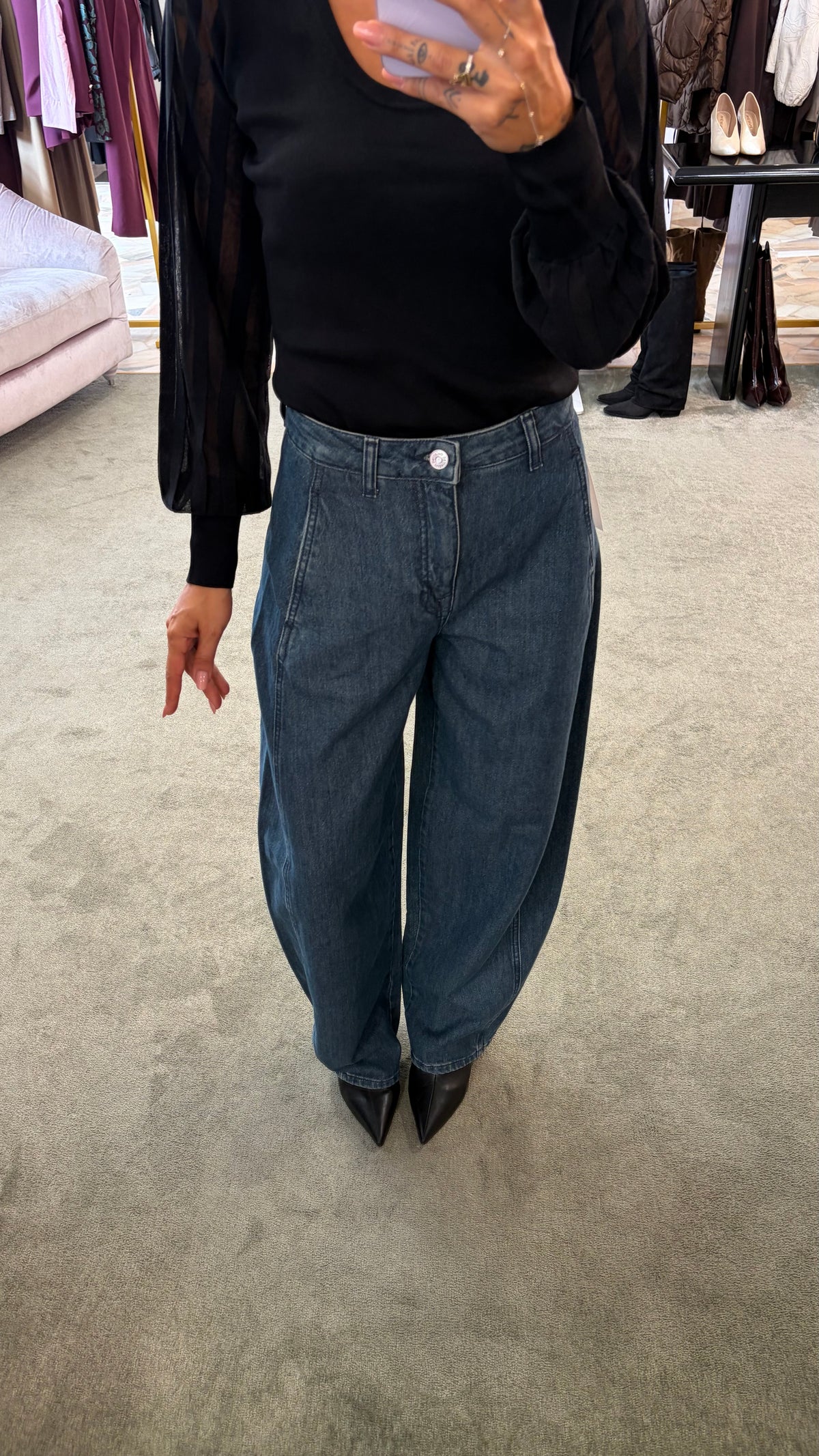 Jeans bella denim scuro barrel sl