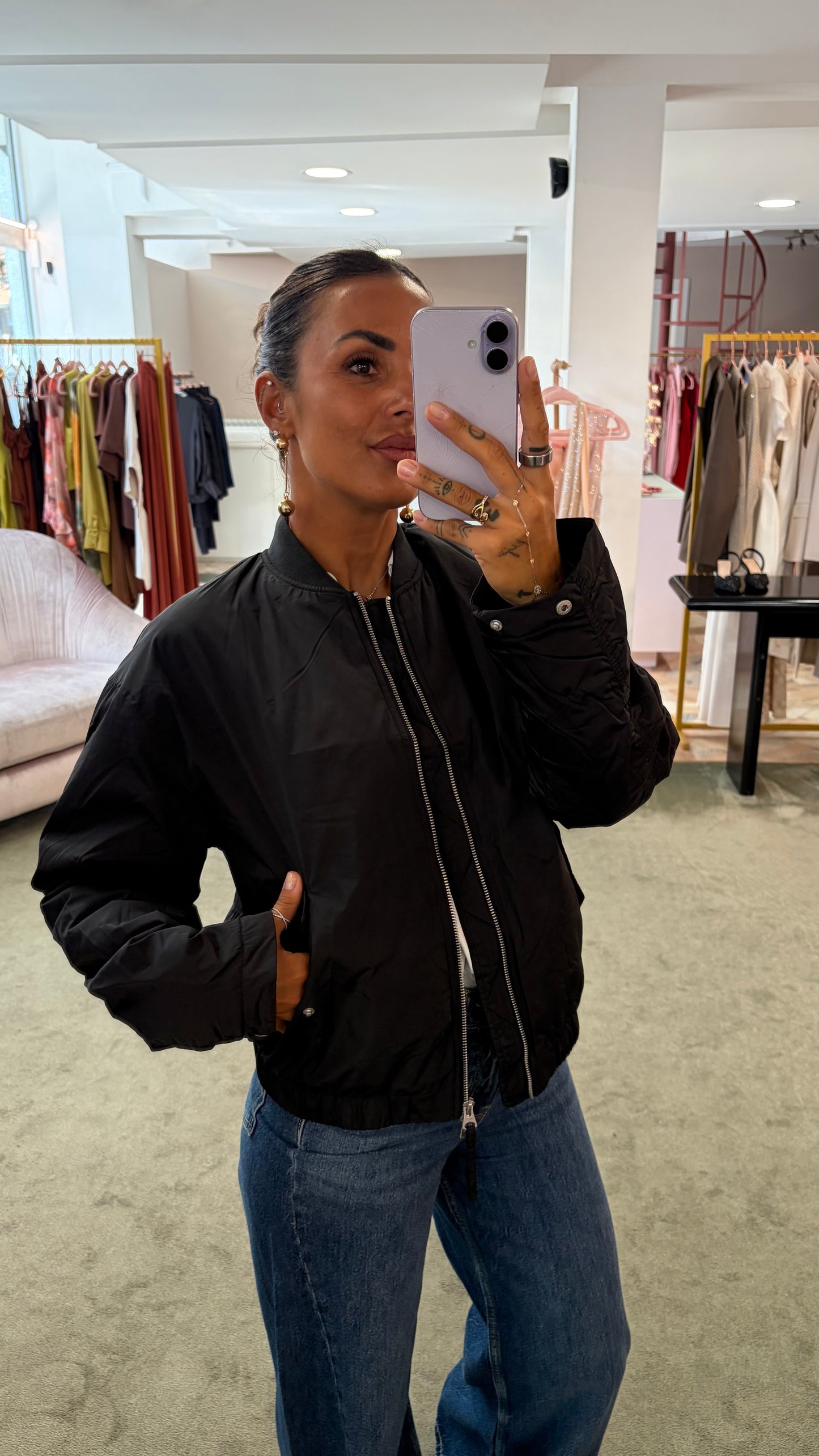 Bomber nero bree imbottito jx