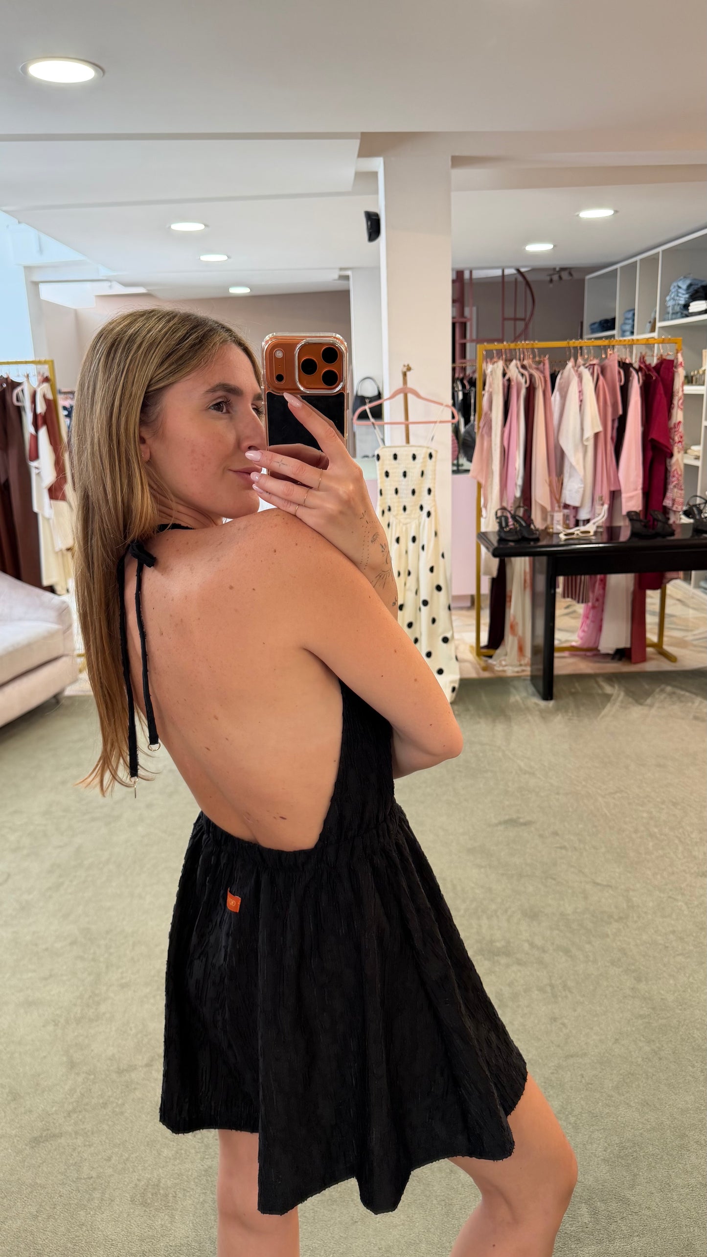 Jumpsuit nera in maglia devoree Cotazur