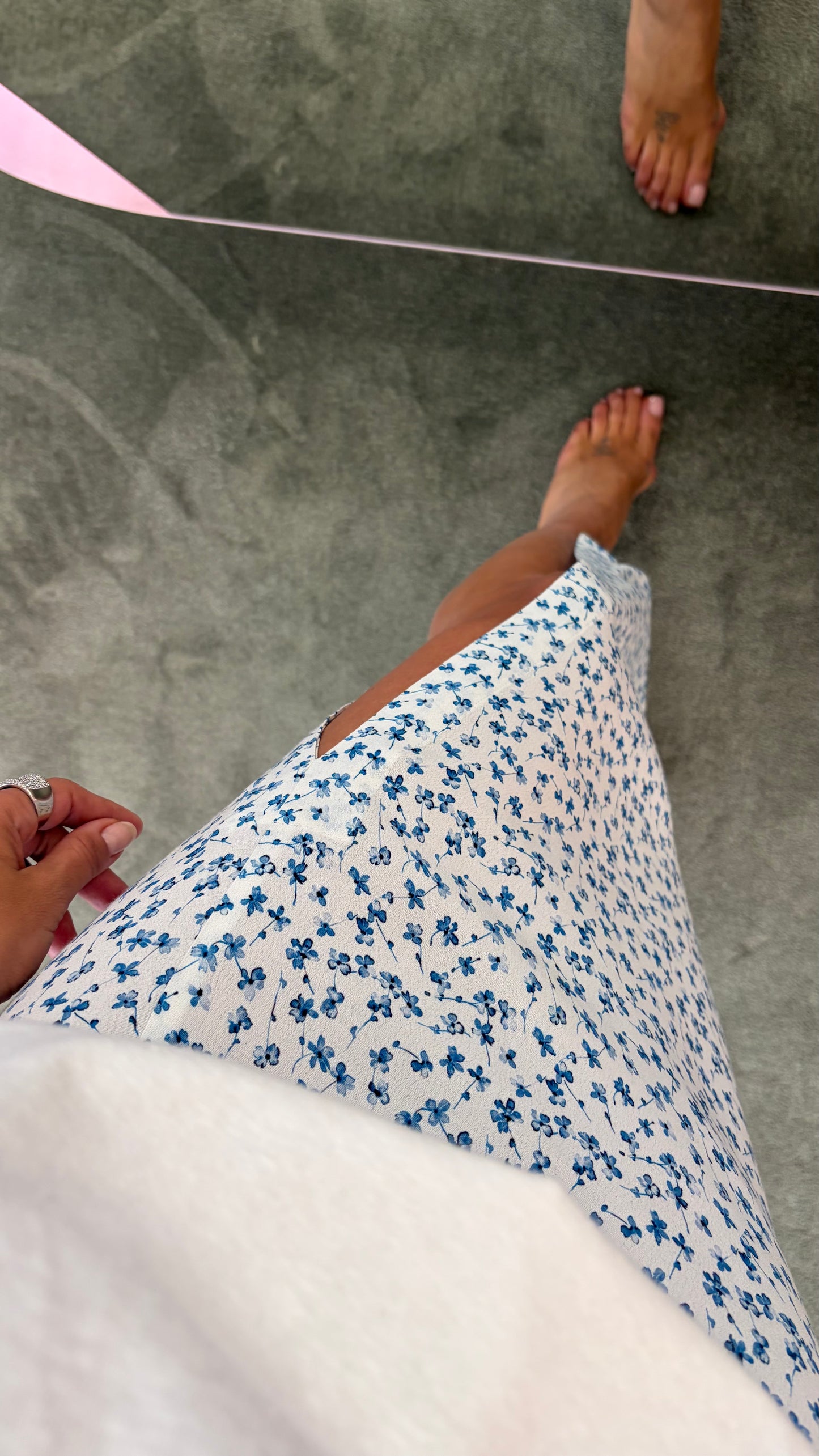 Gonna midi roxana MAR DE MARGARITAS bianca con fiorellini