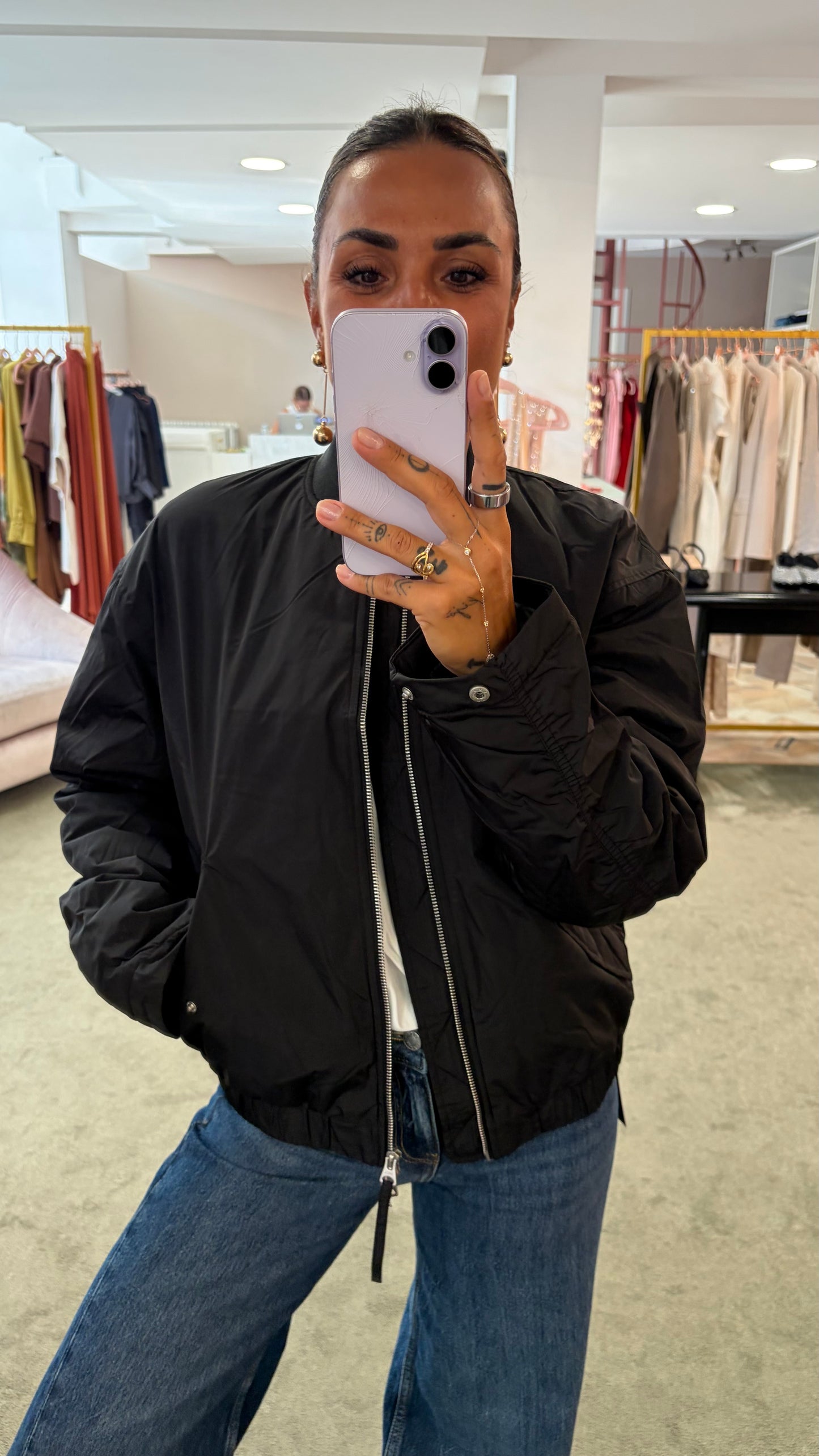 Bomber nero bree imbottito jx