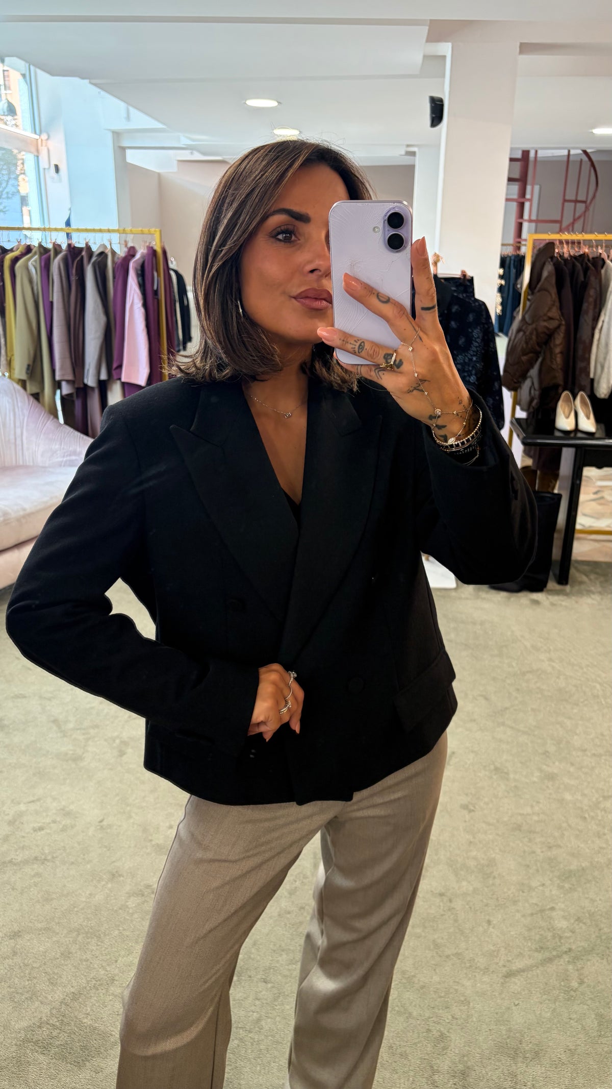 Giacca cappotto nero corto Marsem