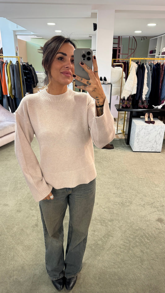 Maglione panna girocollo sl