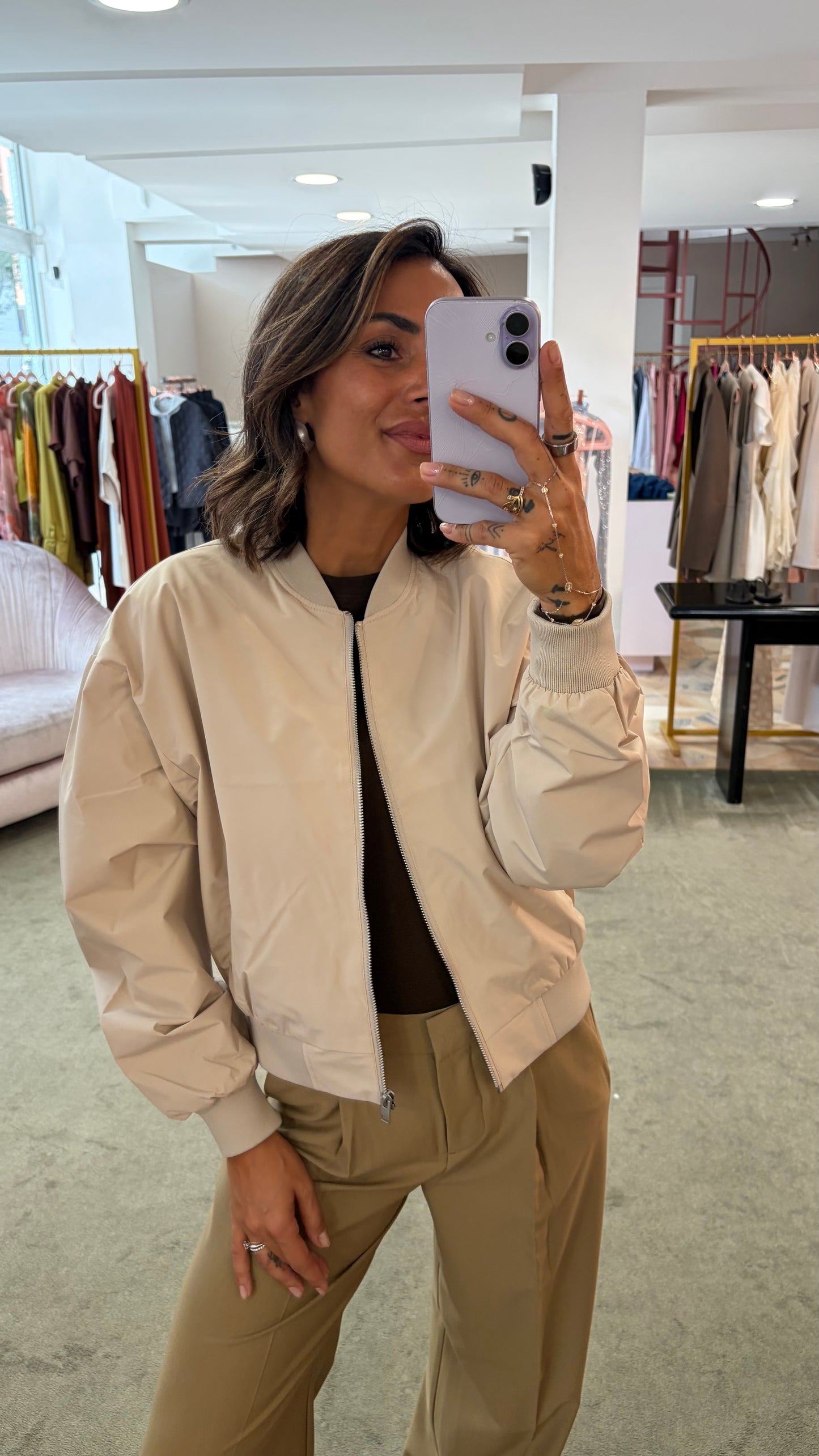 Bomber beige ella leggero jx
