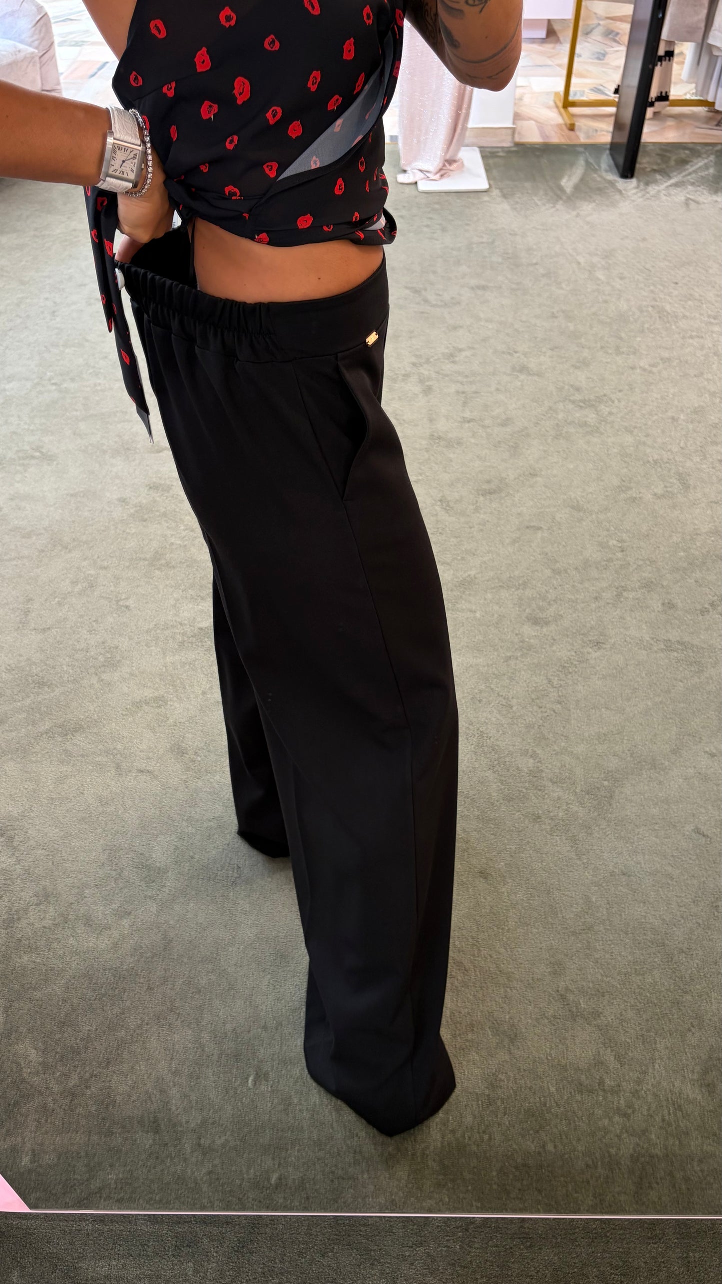 Pantaloni neri wide leg fr A/I26