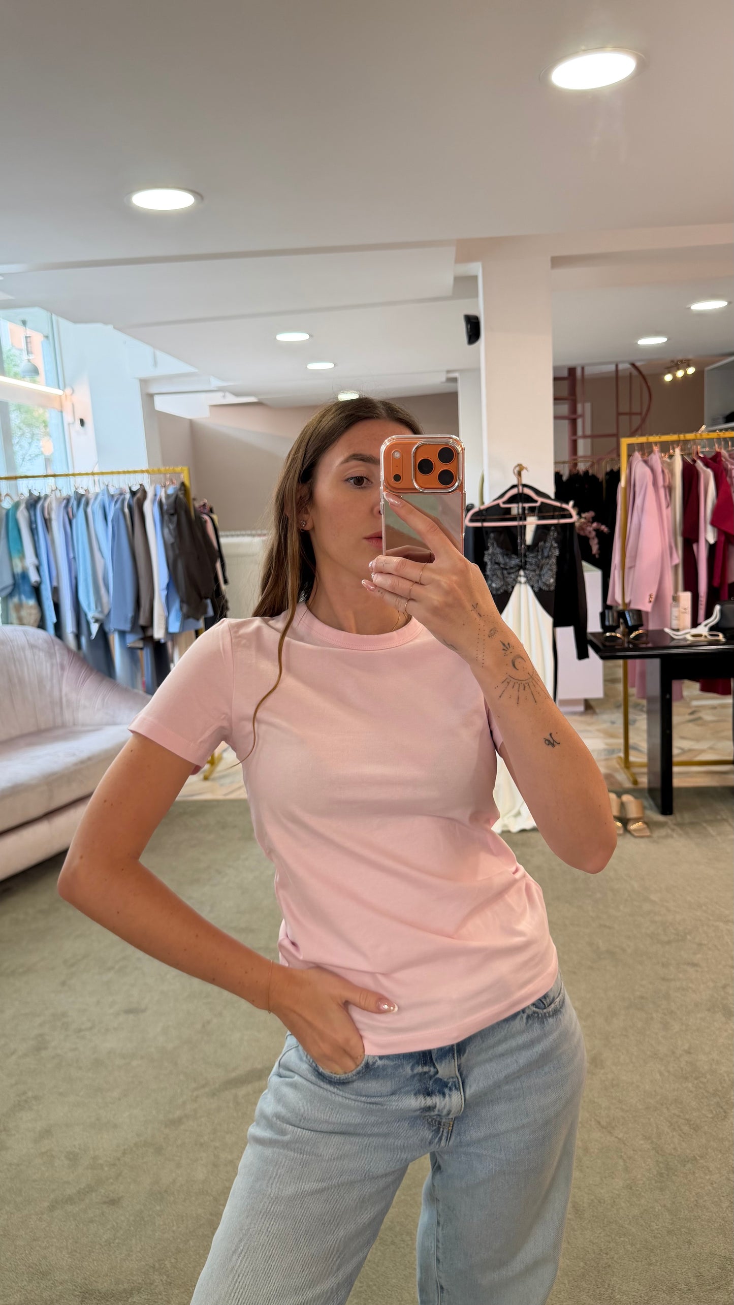 T-shirt gigi rosa baby slim basica jx