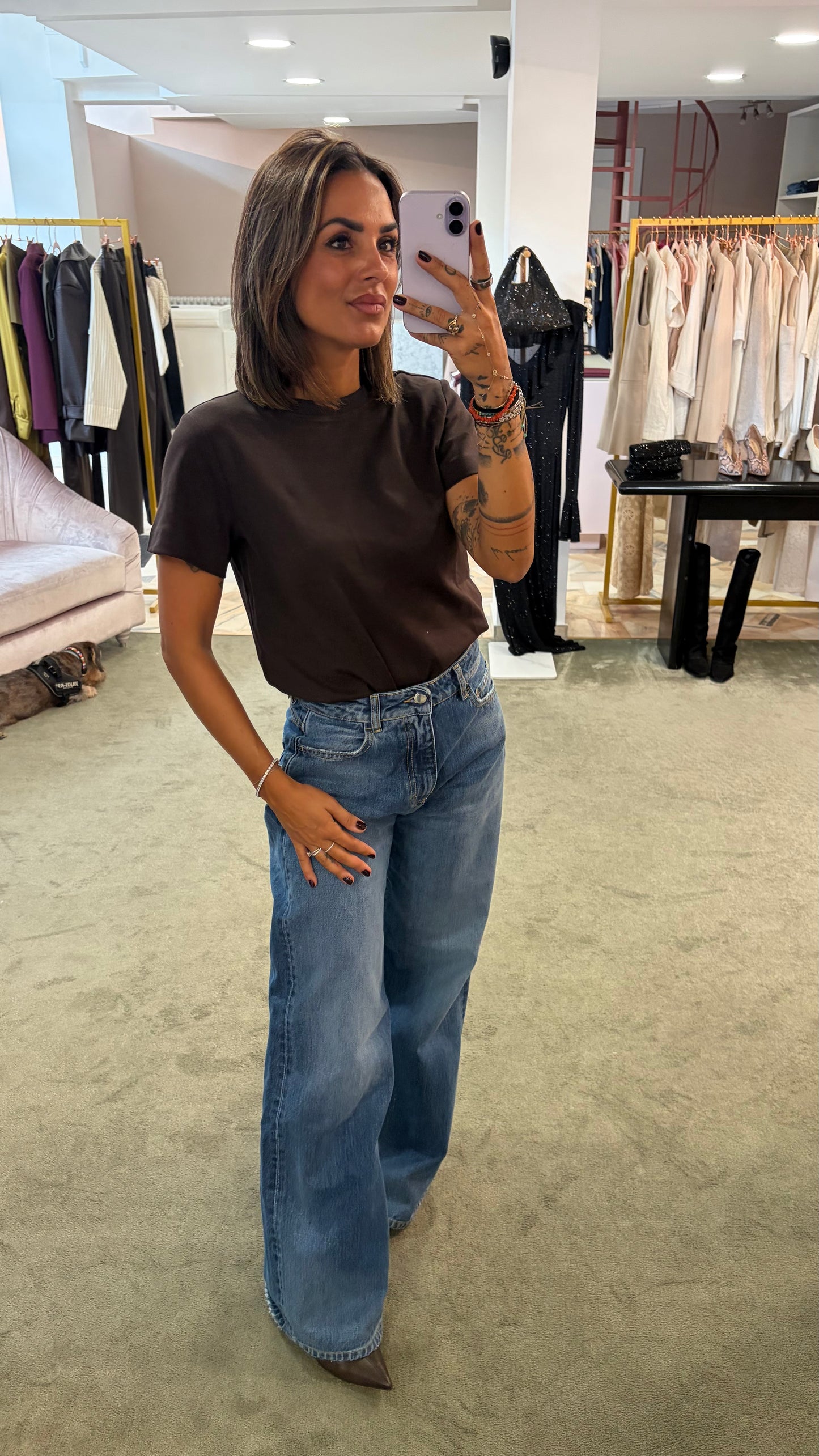 T-shirt regular naima marrone aw