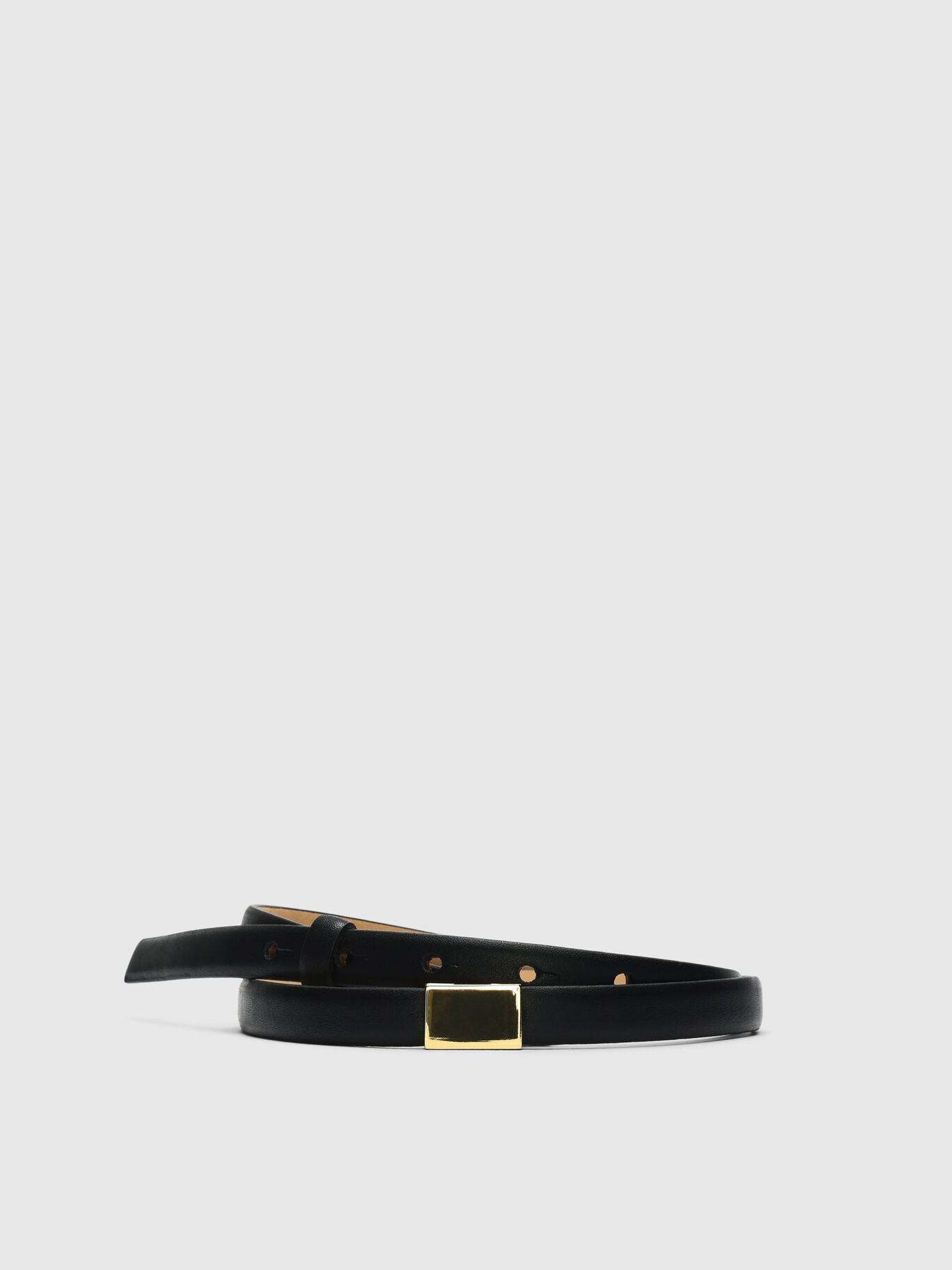 Cintura slim nera in pelle sl