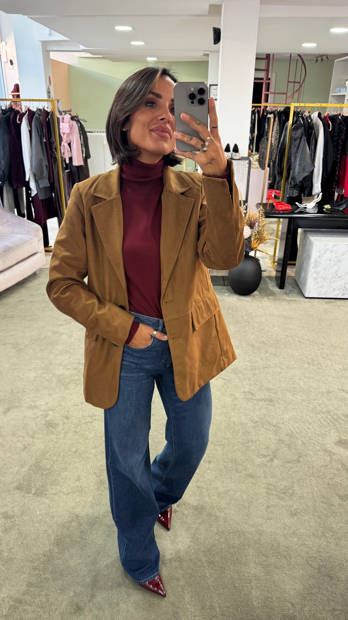 Blazer giacca scamosciata biscotto sy