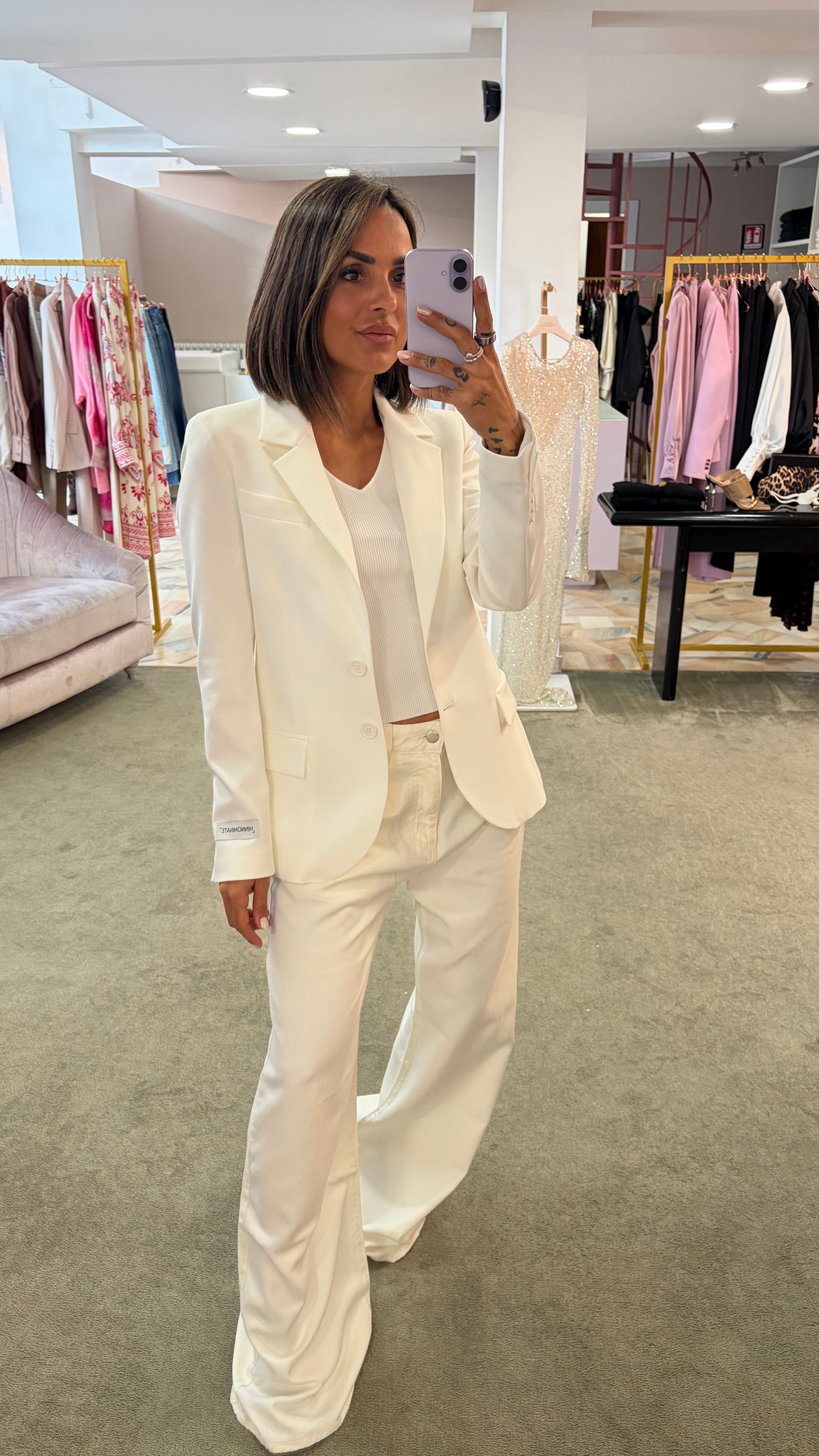 Blazer bianco slim monopetto due bottoni Hinnominate