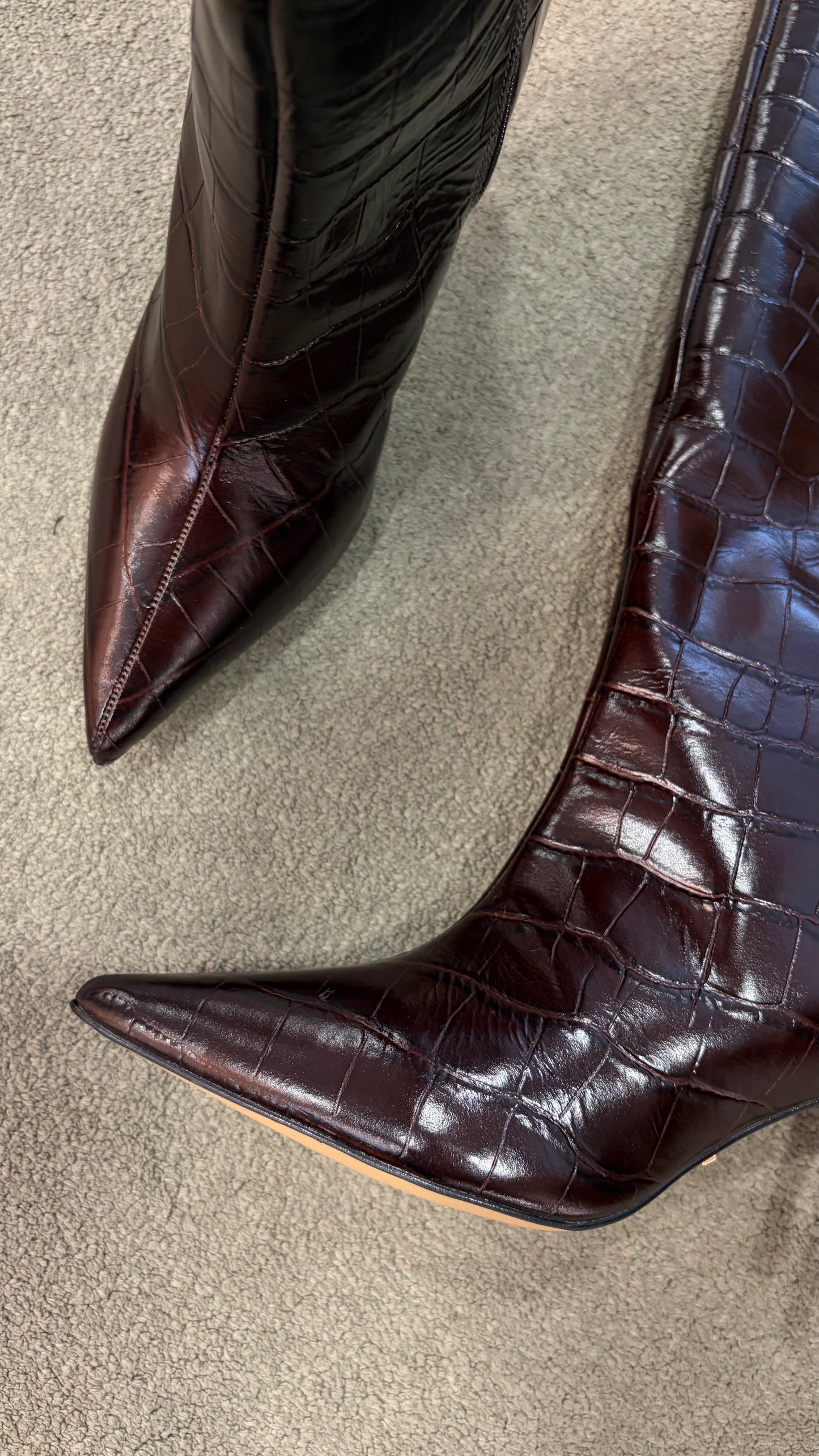 Stivale marrone cioccolato in pelle crocco wr