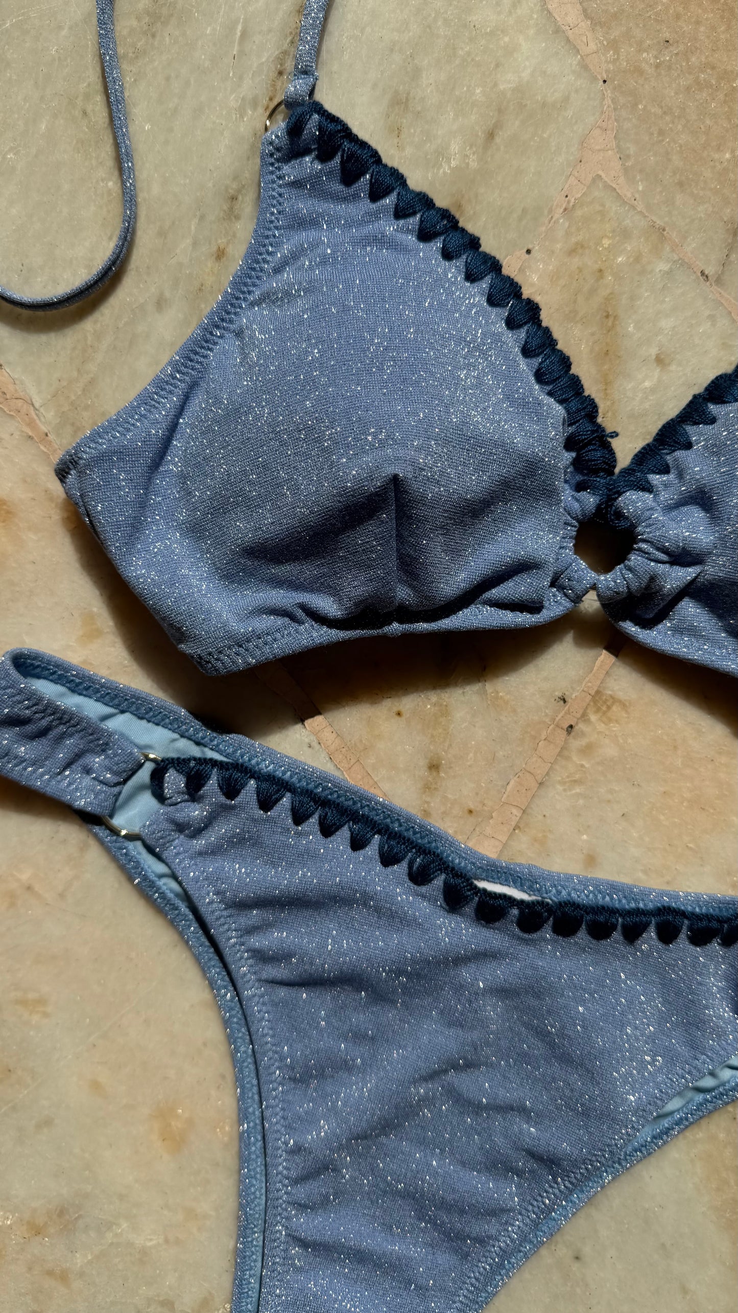 Bikini bralette azzurro lurex Cotazur