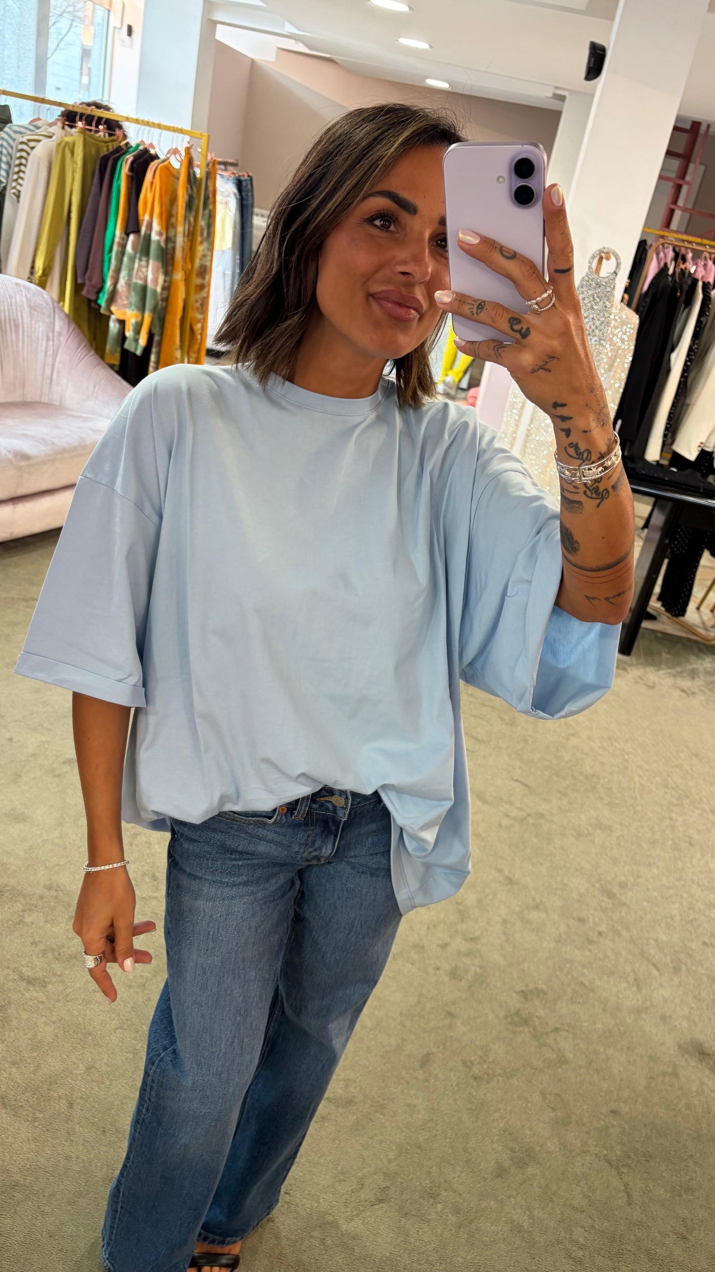 Maxi t-shirt celeste ks