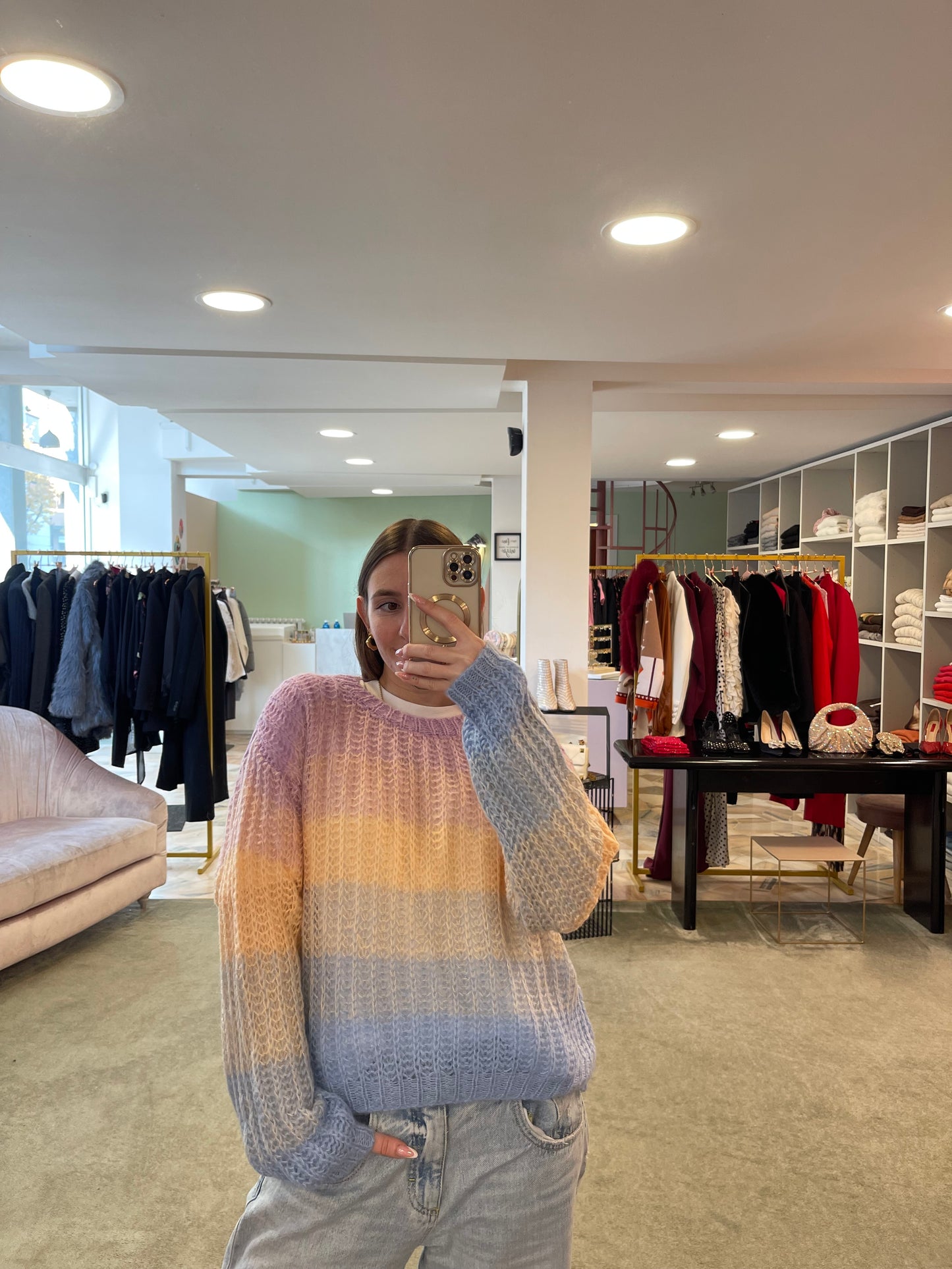 Maglione lh girocollo arcobaleno