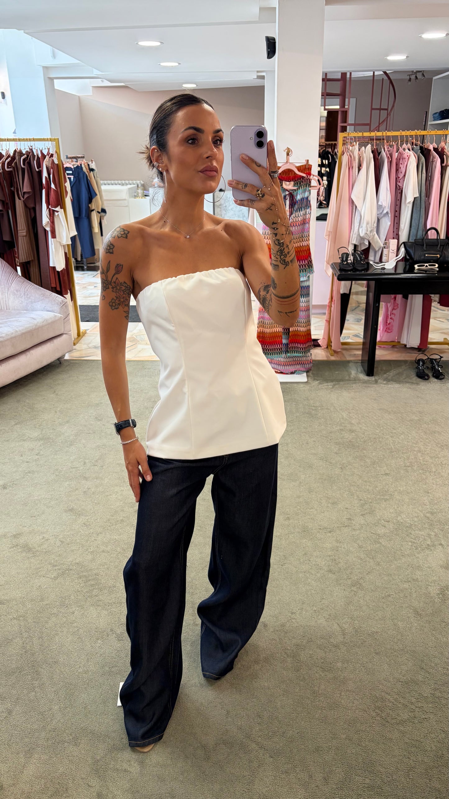 Bustier bianco a fascia ks