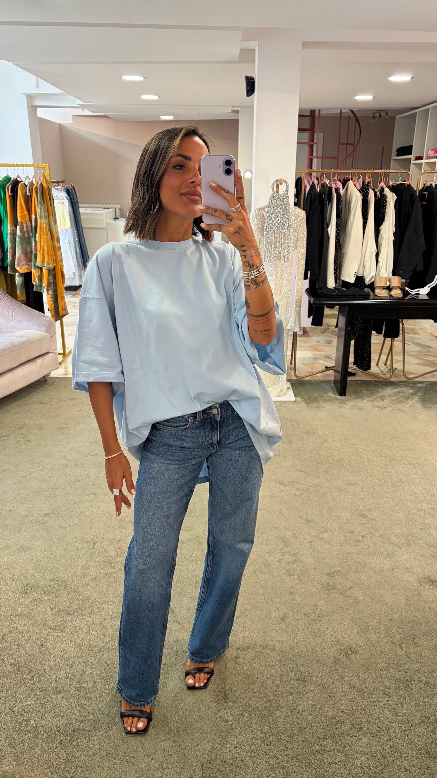 Maxi t-shirt celeste ks