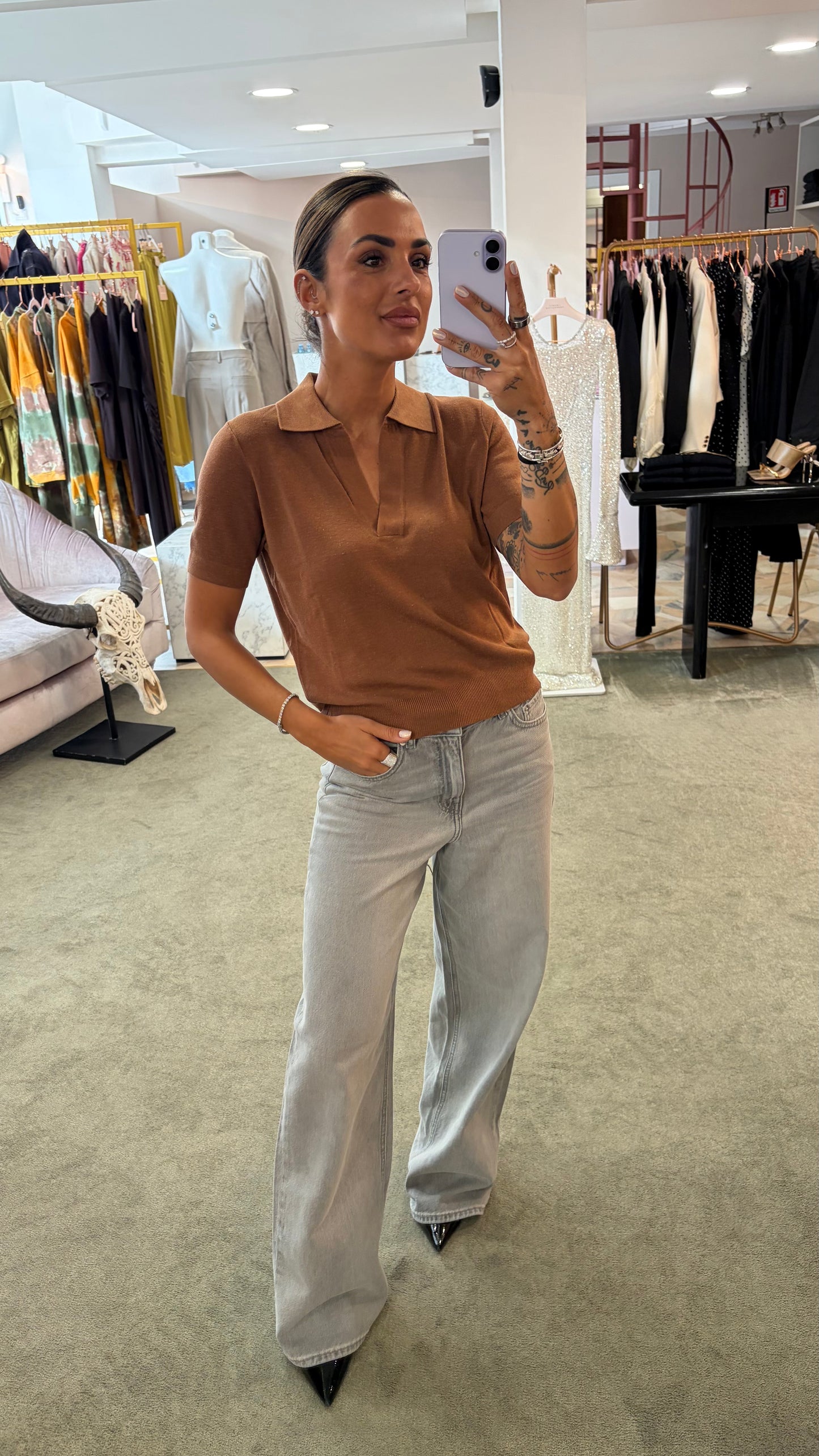 Polo tabacco manica corta glp