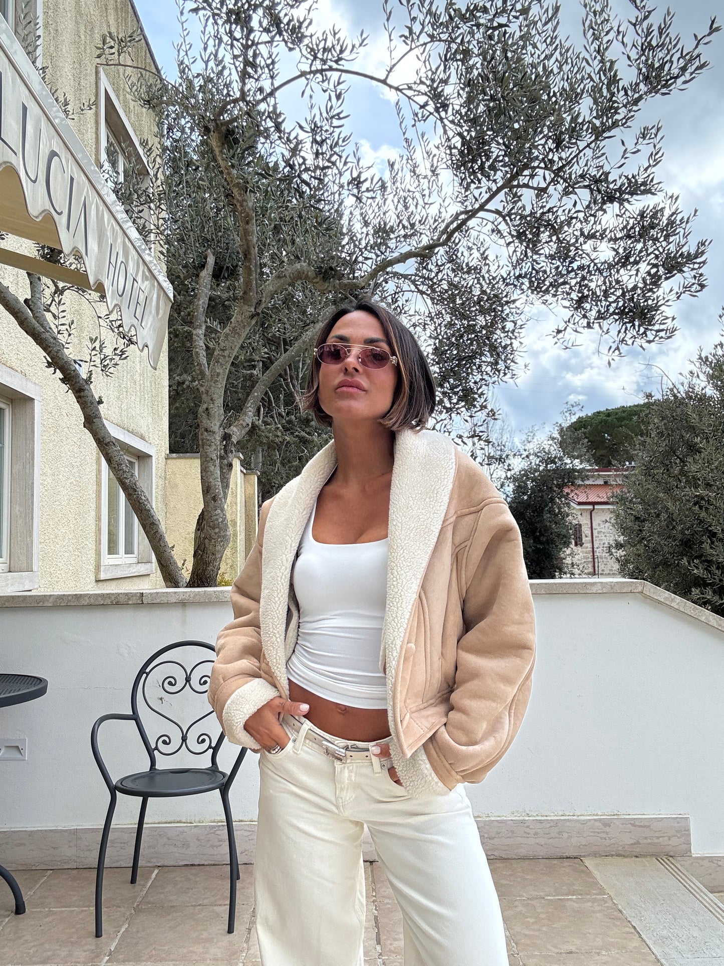 Cardigan luna avorio manica corta pt