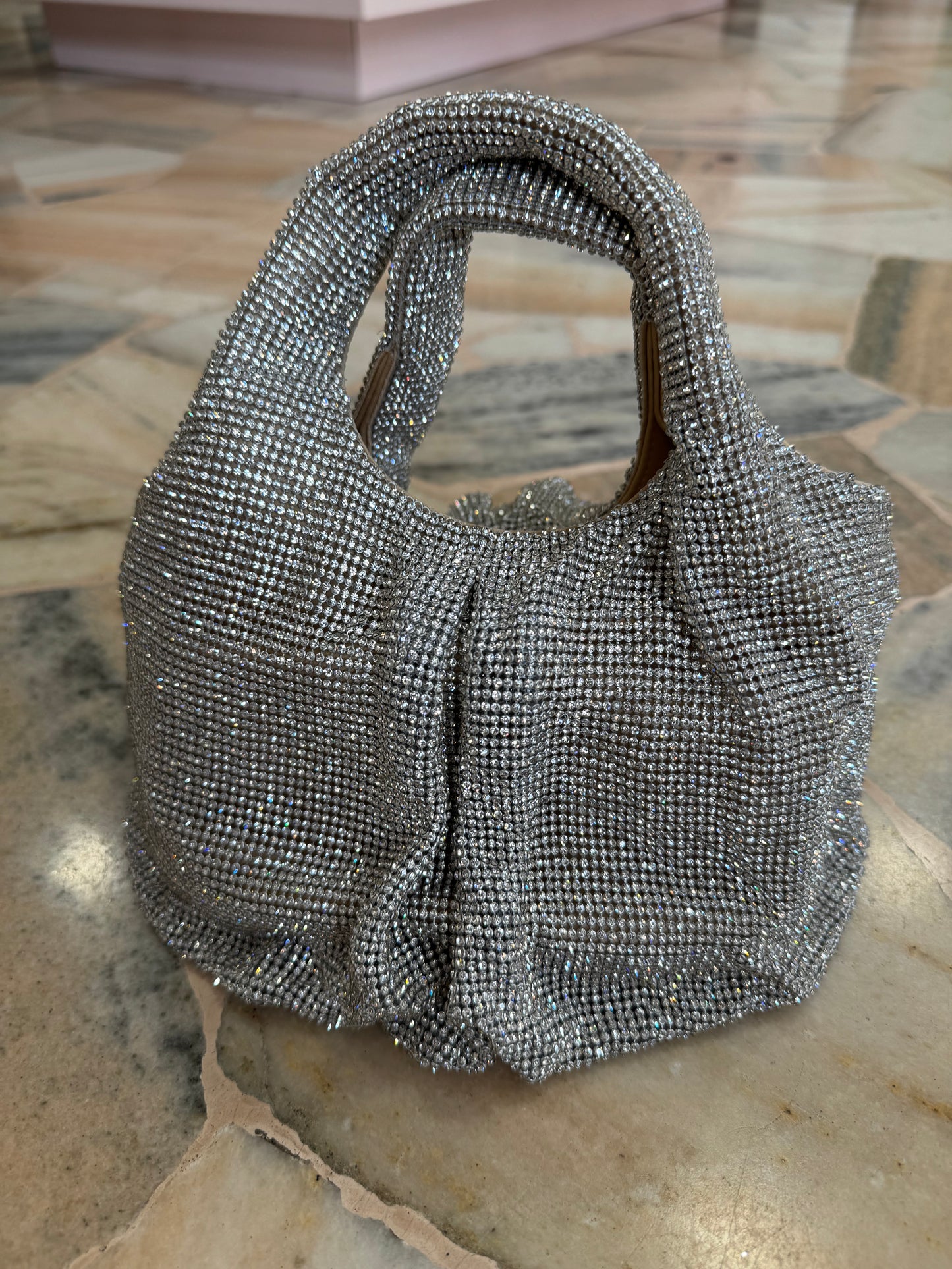 Borsa sydney argento con cristalli