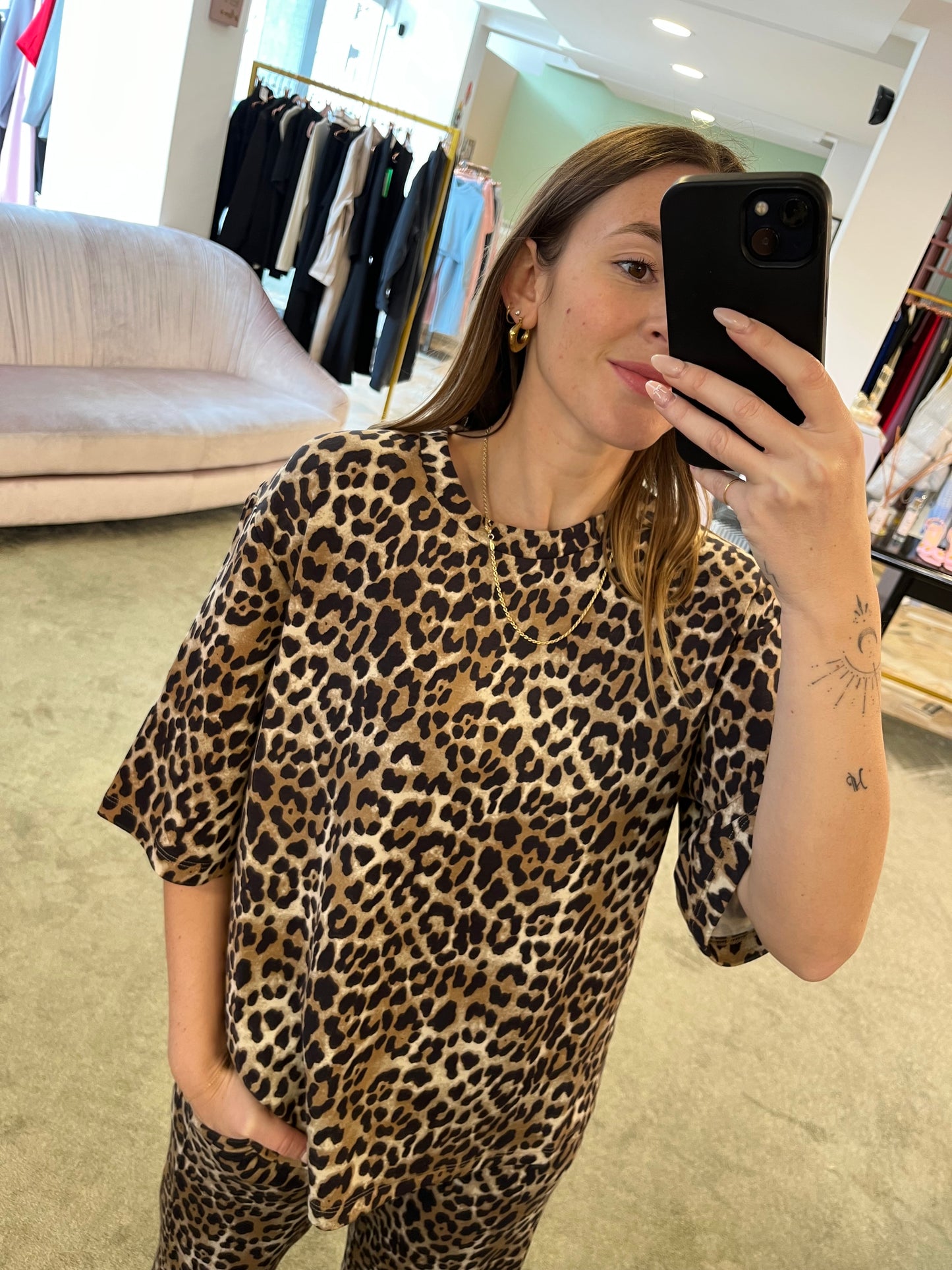 T-shirt brown leopardata sy