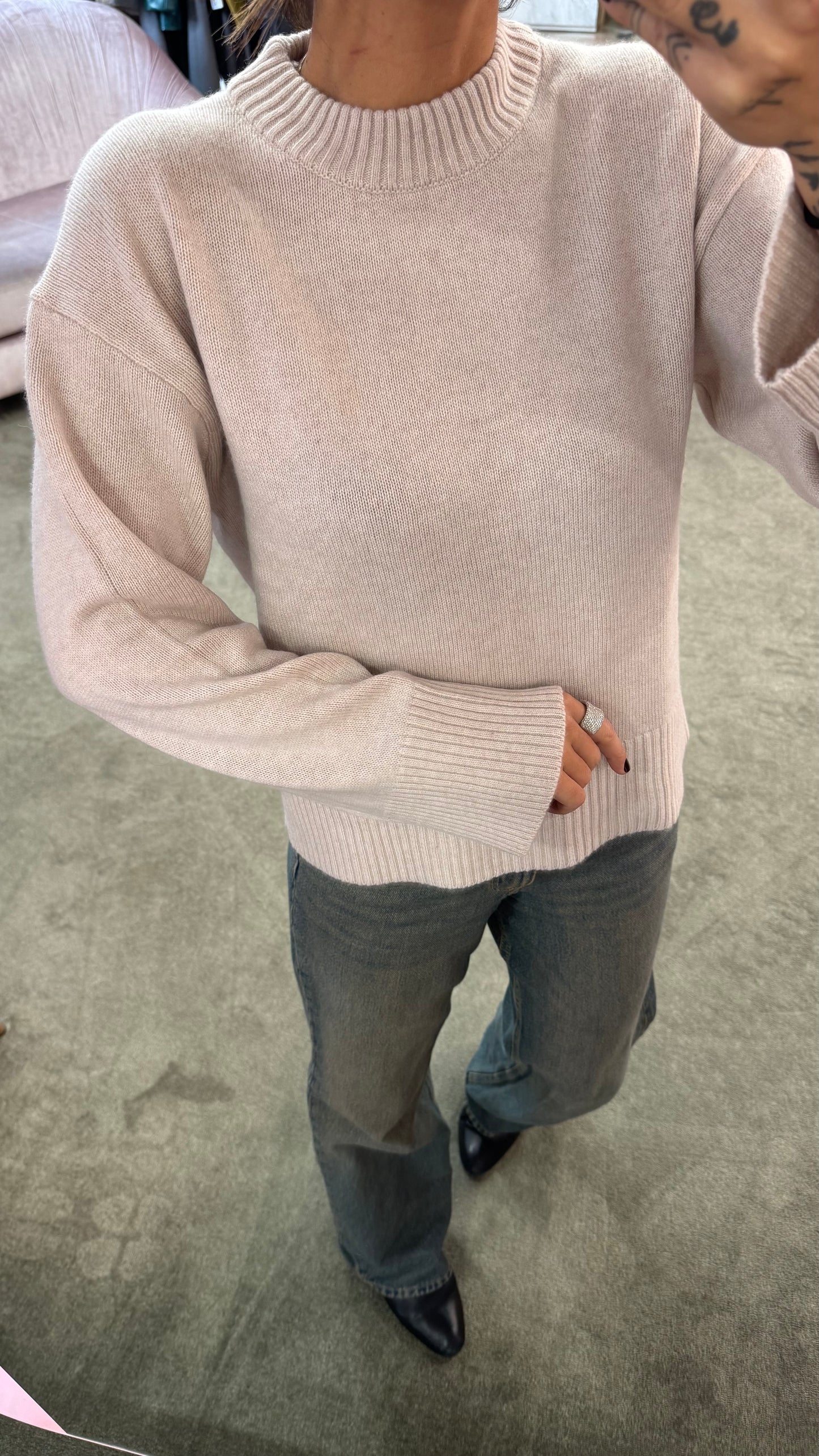 Maglione panna girocollo sl