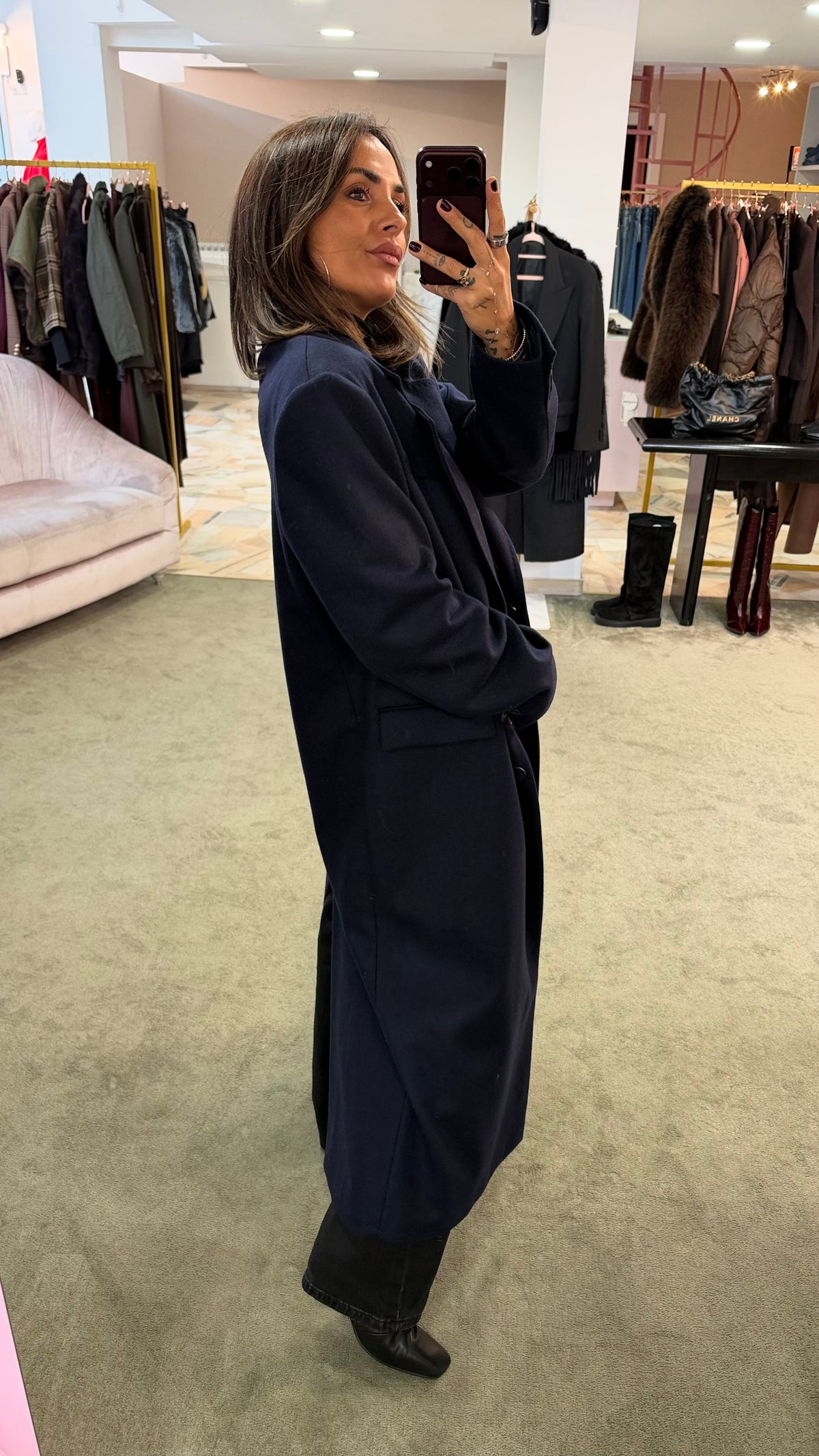 Cappotto blu notte monopetto over Mar de Margaritas