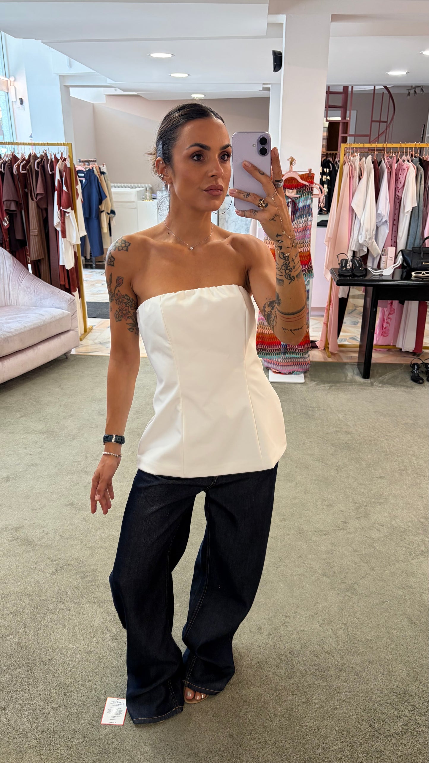 Bustier bianco a fascia ks