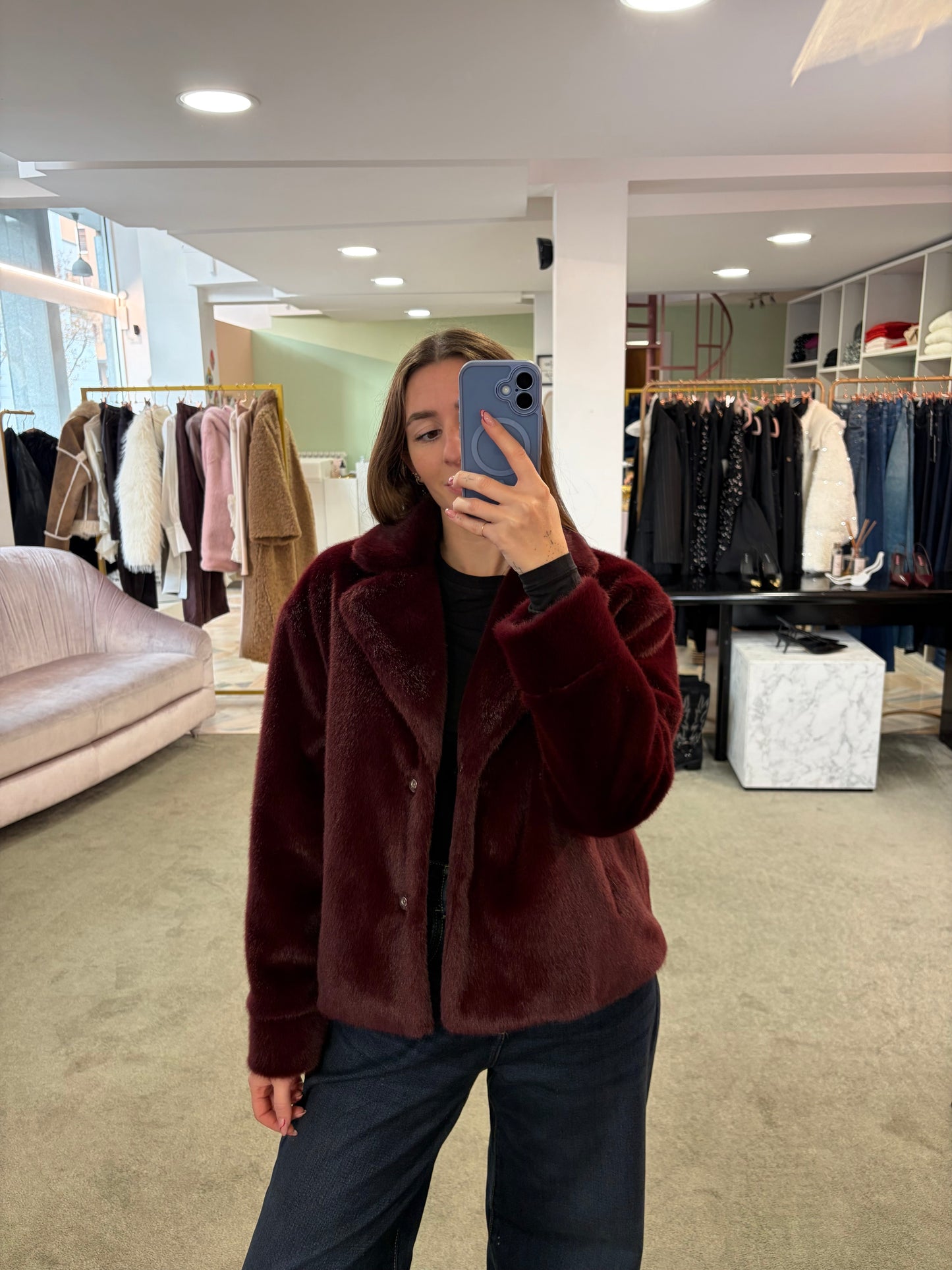 Pelliccia eco bordeaux ay