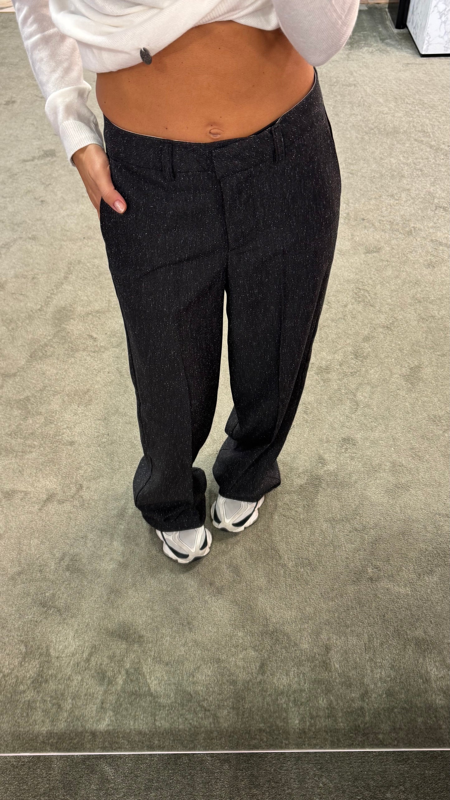 Pantaloni nero sale e pepe ellis con pences jx