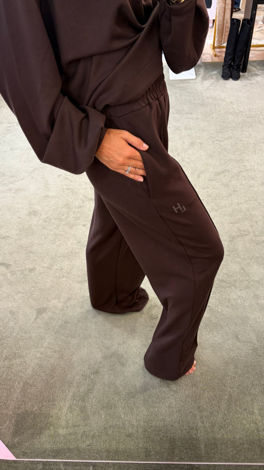 Pantaloni tuta marroni wide leg Hinnominate