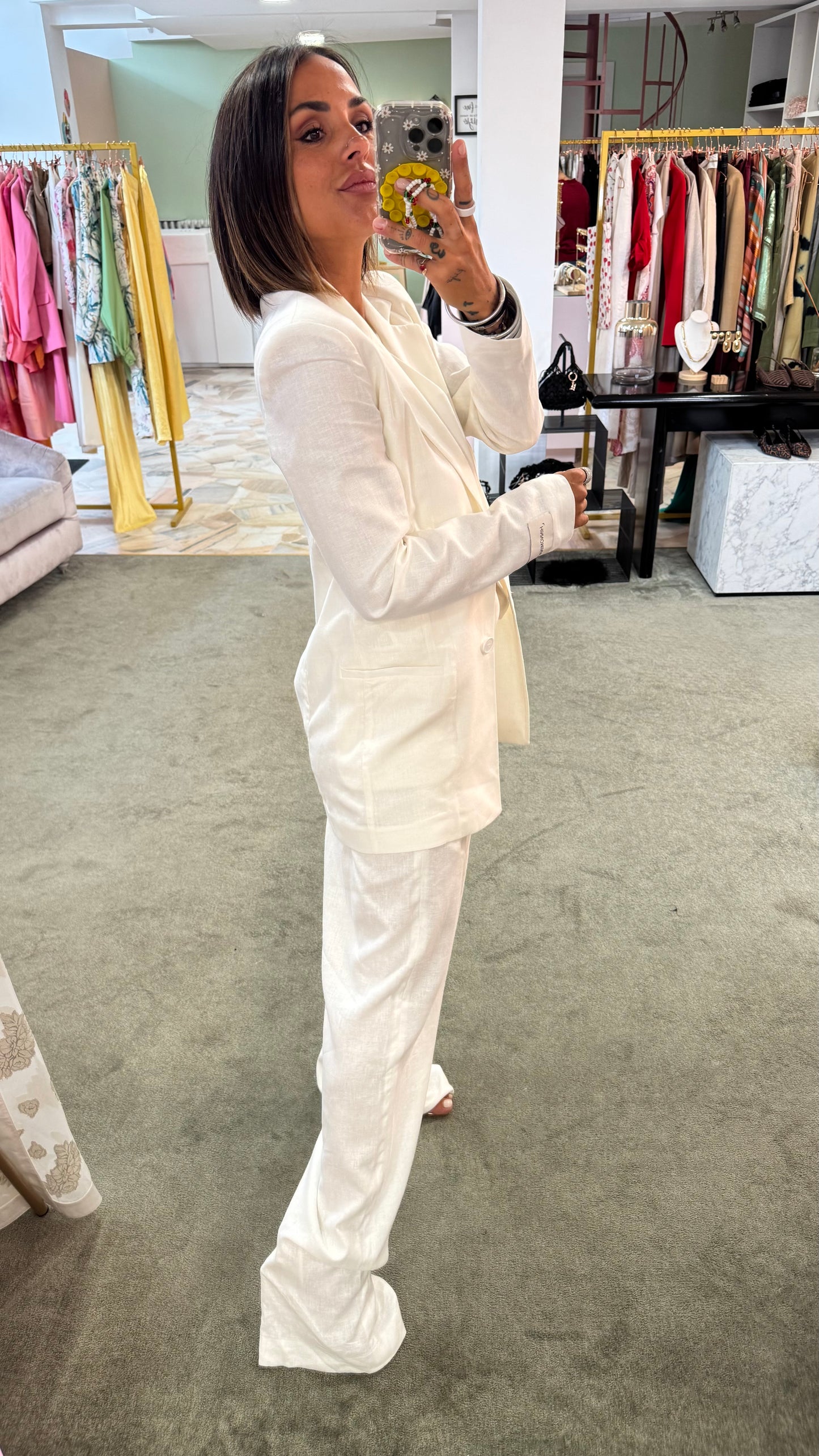 Blazer bianco in lino hinnominate